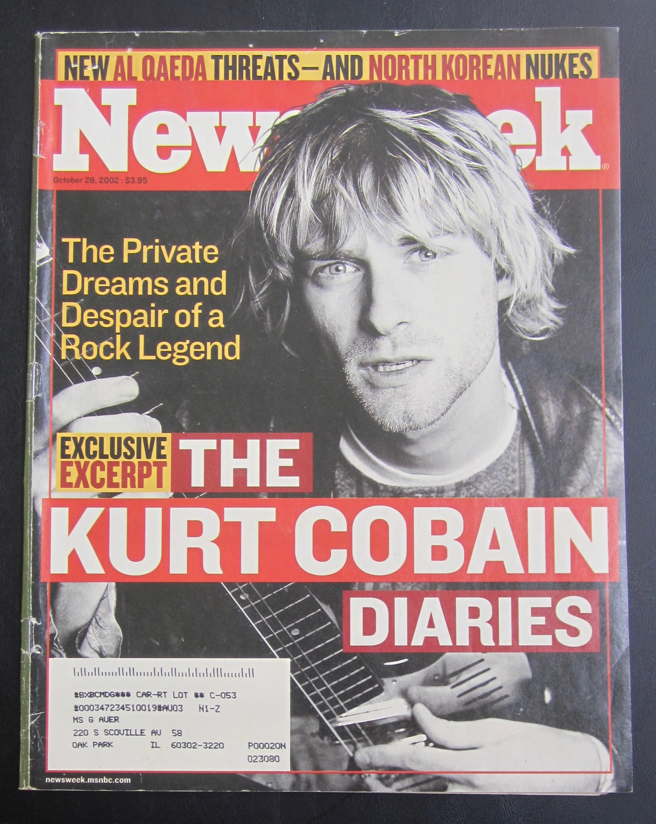 Newsweek Magazine October 28, 2002 Kurt Cobain Diaries
