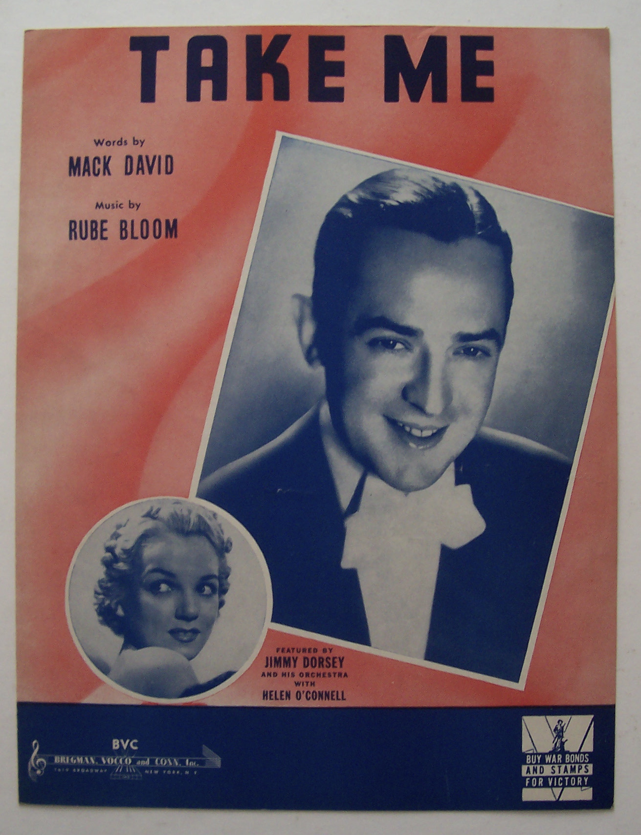 Sheet Music For 1942 Take Me (Jimmy Dorsey)