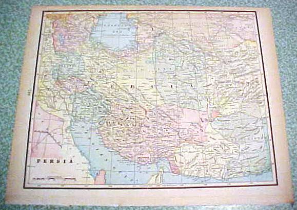 Antique Map Palestine Japan Persia 1894