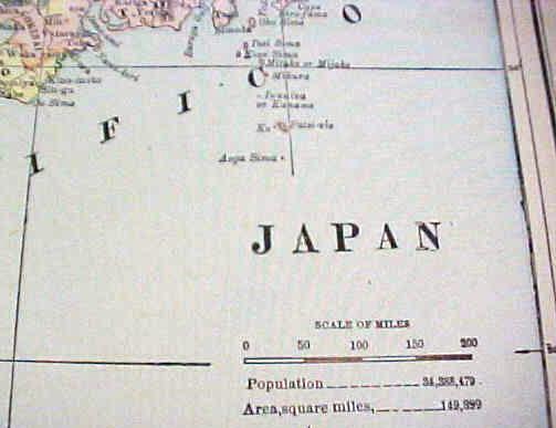 Antique Map Palestine Japan Persia 1894