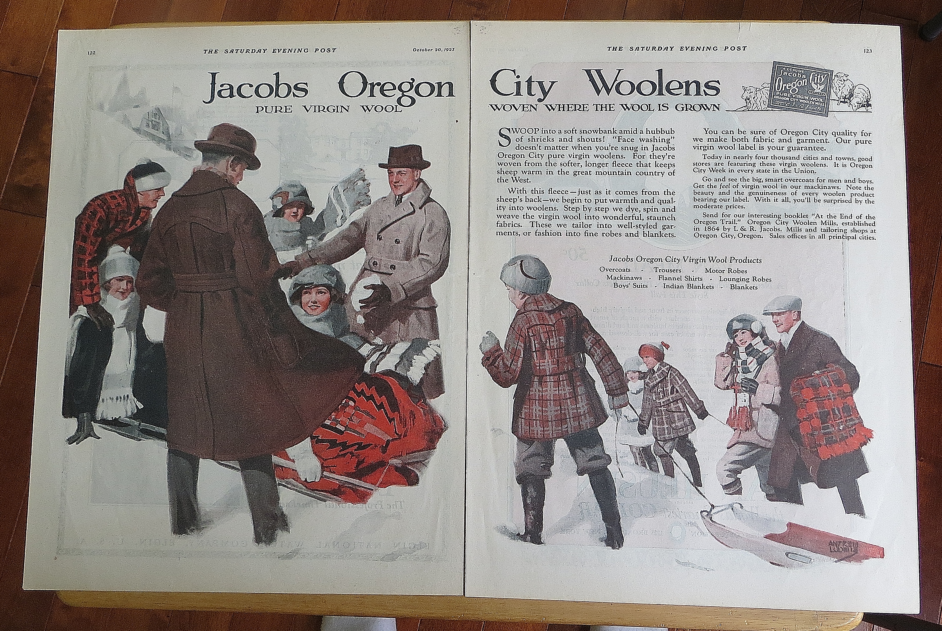 1923 Jacobs Wools With People In Snow