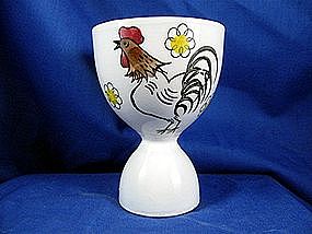 Egg cup, ceramic with rooster design