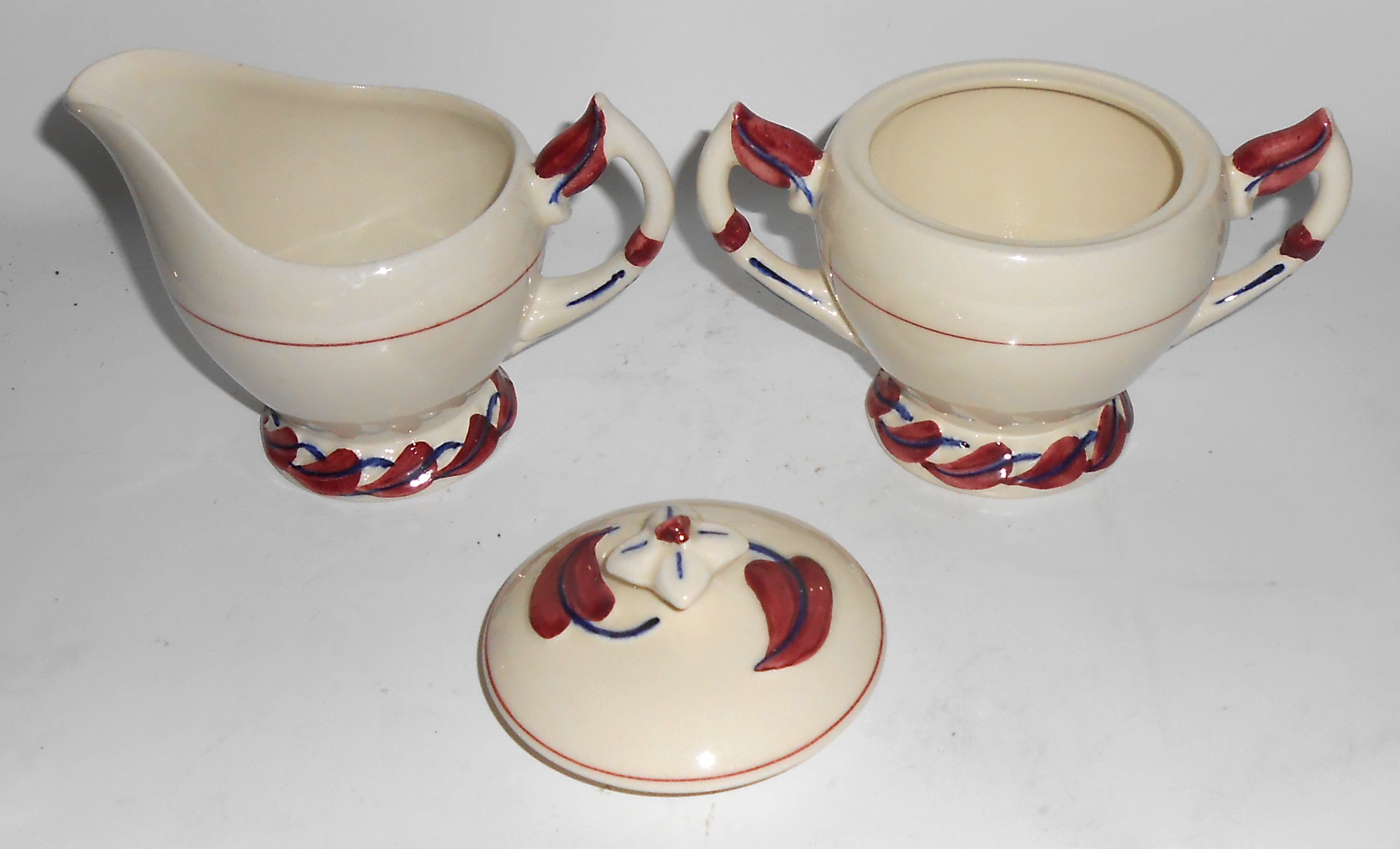 Vernon Kilns Pottery Monterey Creamer & Sugar Bowl #2
