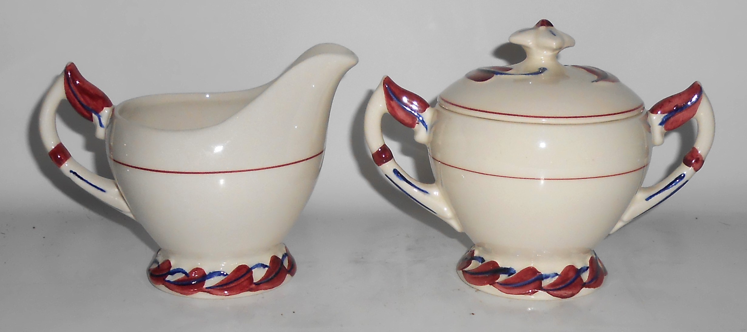 Vernon Kilns Pottery Monterey Creamer & Sugar Bowl #2