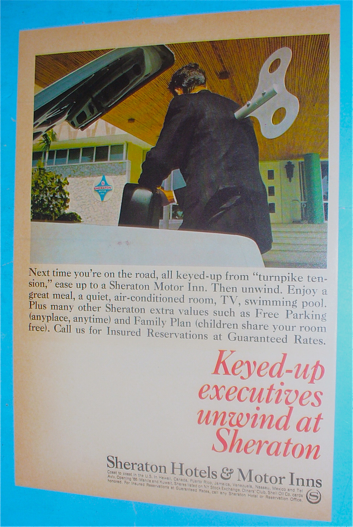 1966 Sheraton Hotels & Inns With Man & Suitcase