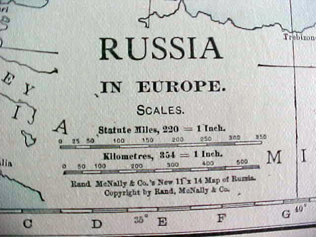 Antique Map Norway Sweden Russia 1916 Rand McNally