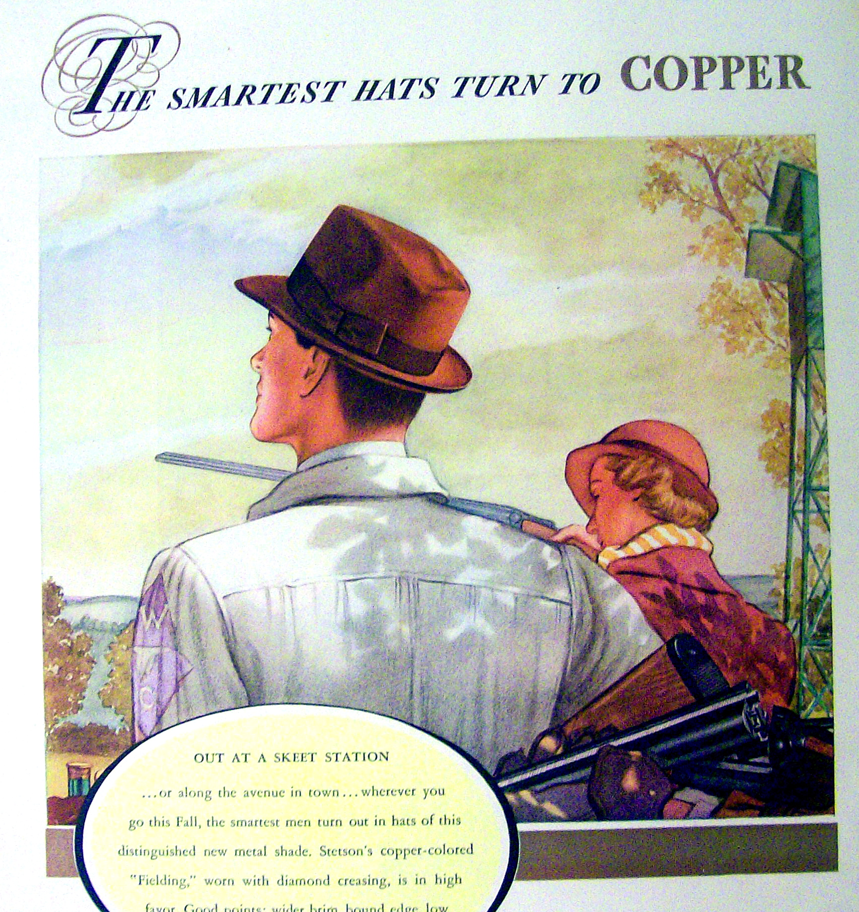 1937 Stetson Hats with Man Wearing a Stetson Fielding