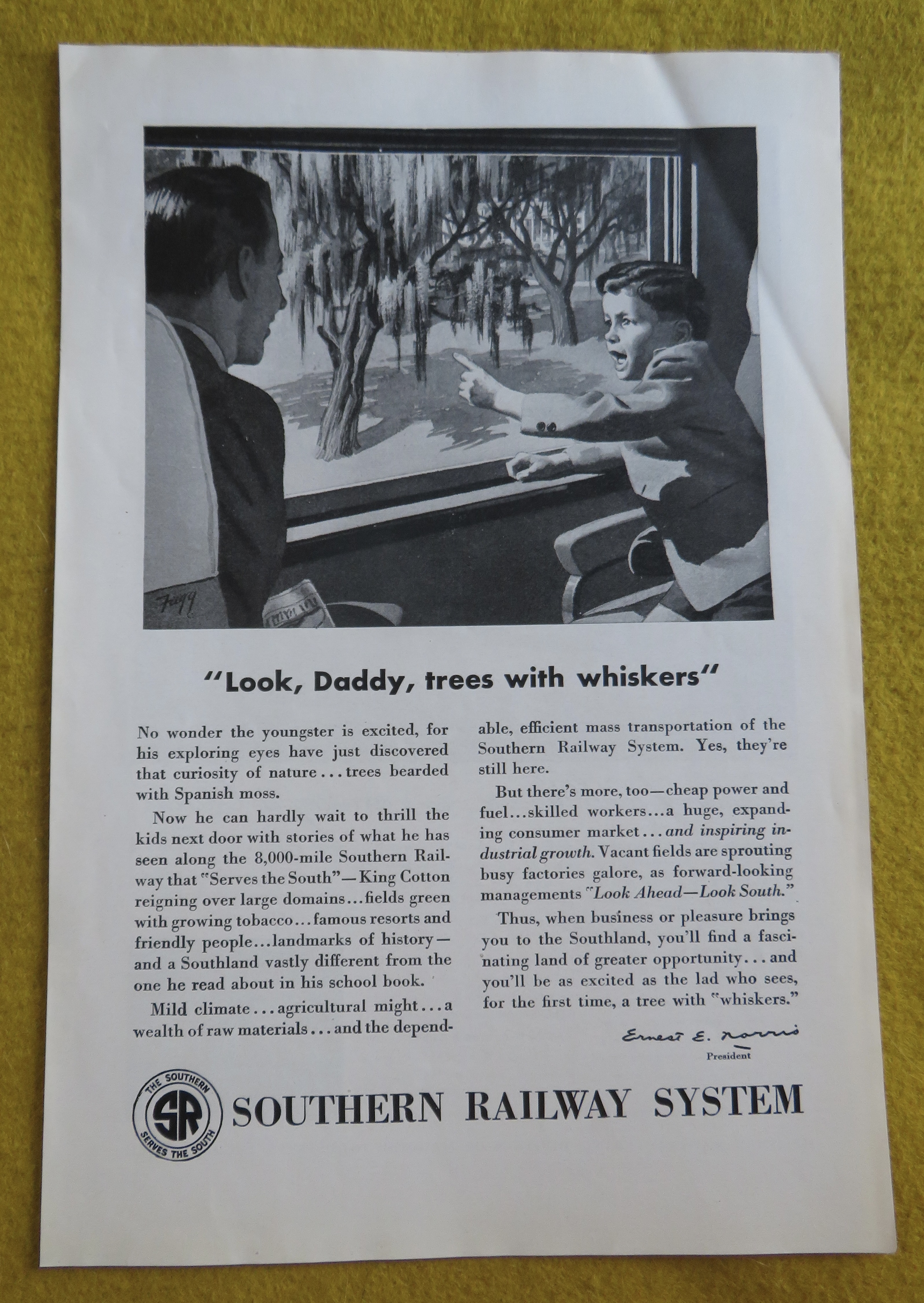 1946 Southern Railway System with Boy & Dad & Trees