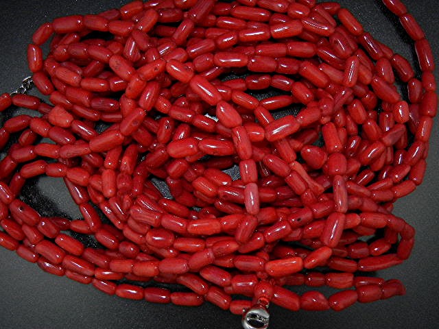 Coral 10 Strand Necklace Sterling Silver Clasp and Exte