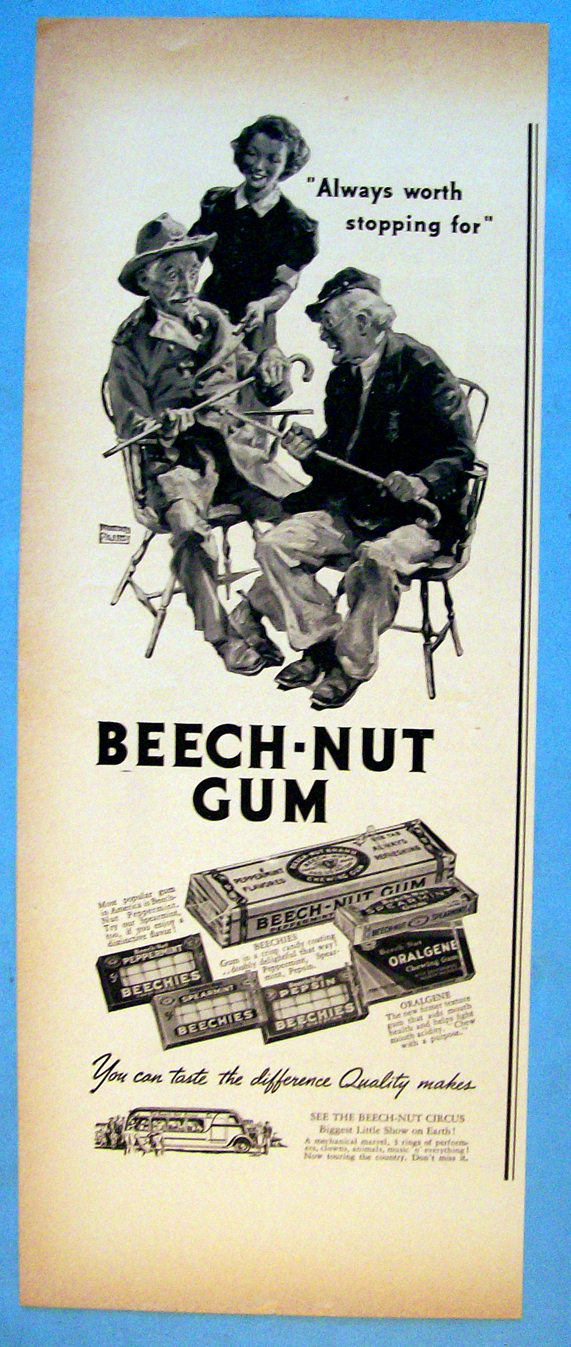 1937 Beech Nut Gum with Two Men & a Girl