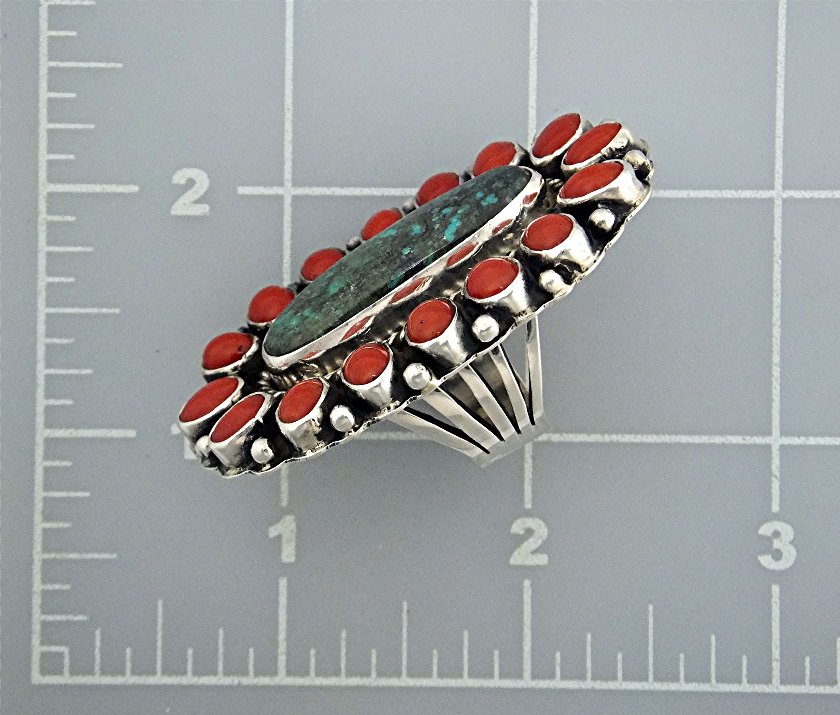 Carico Lake Turquoise Coral Sterling Silver P Yazzie Ri
