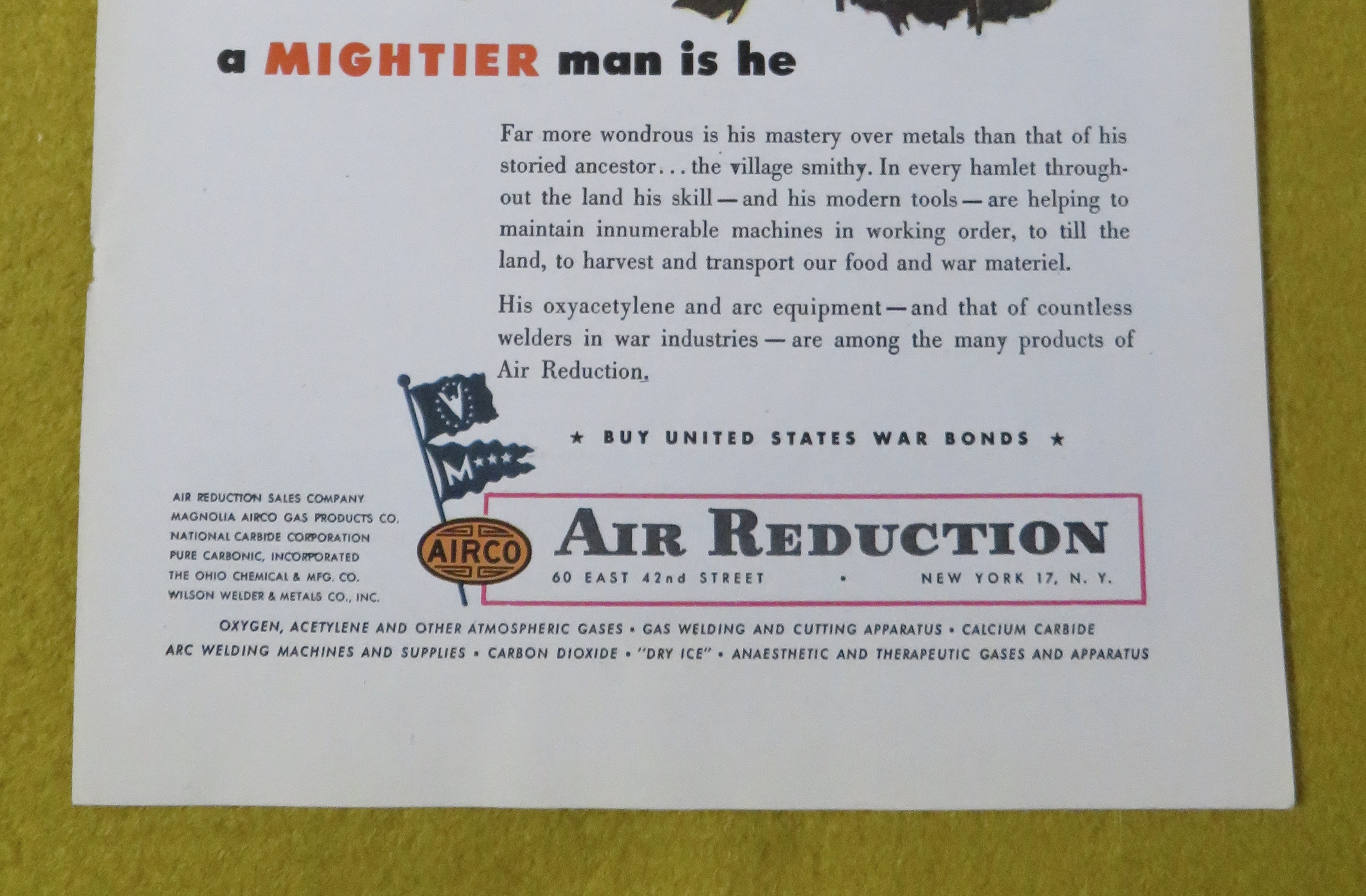 1945 Air Reduction with A Mightier Man Is He