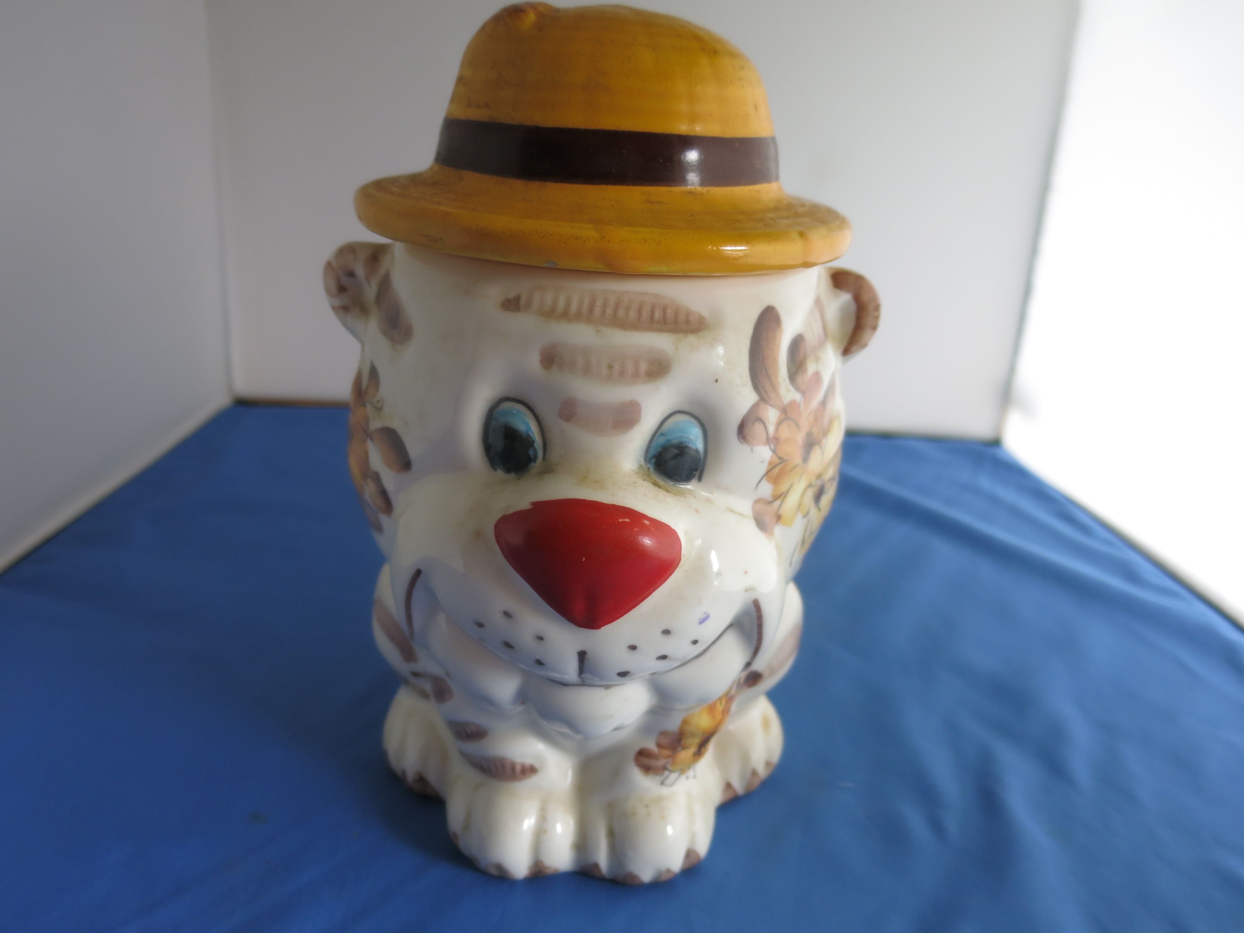 Vintage Lion Cub Cookie Jar Cracker Jar Brazil
