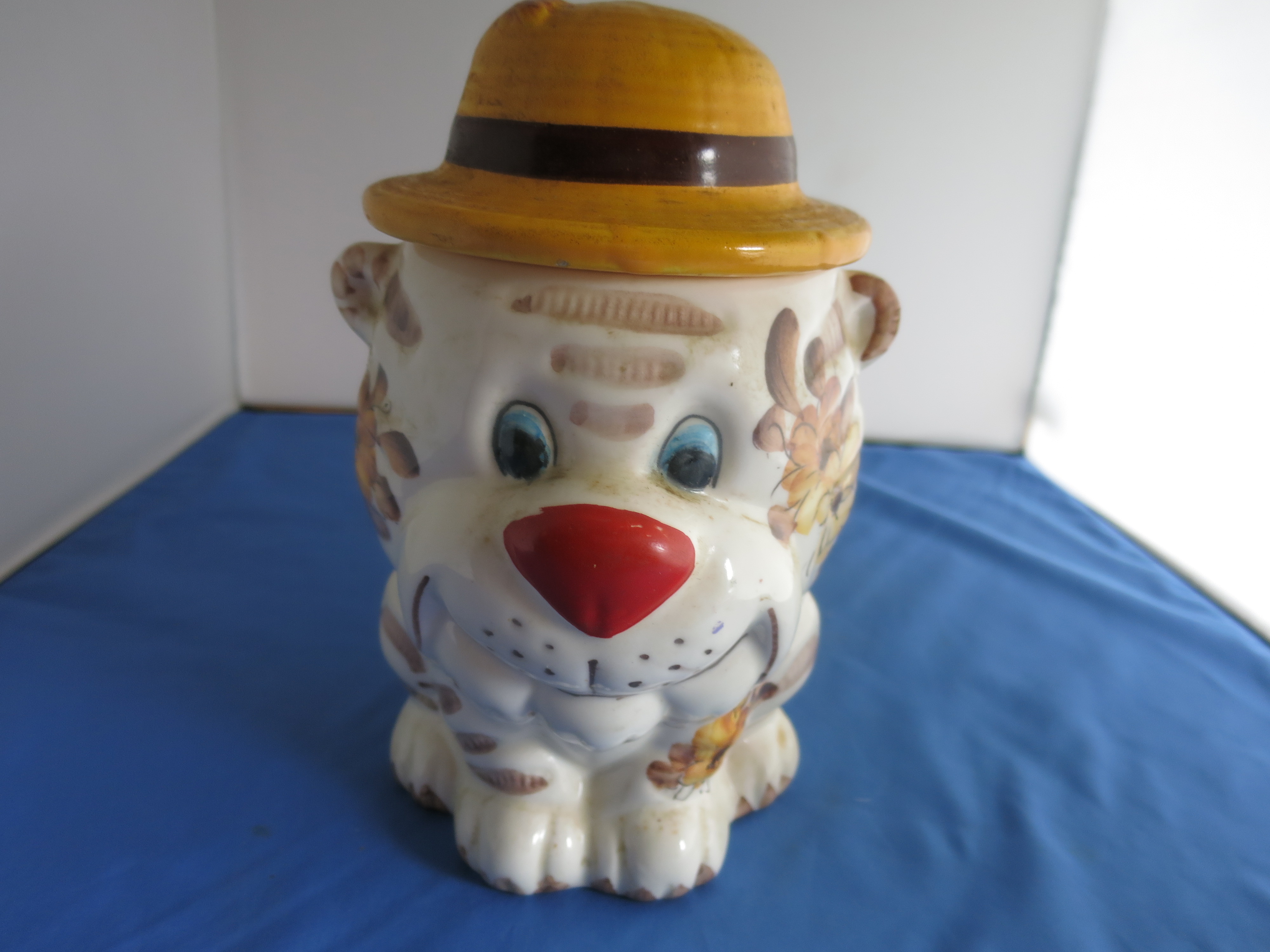 Vintage Lion Cub Cookie Jar Cracker Jar Brazil