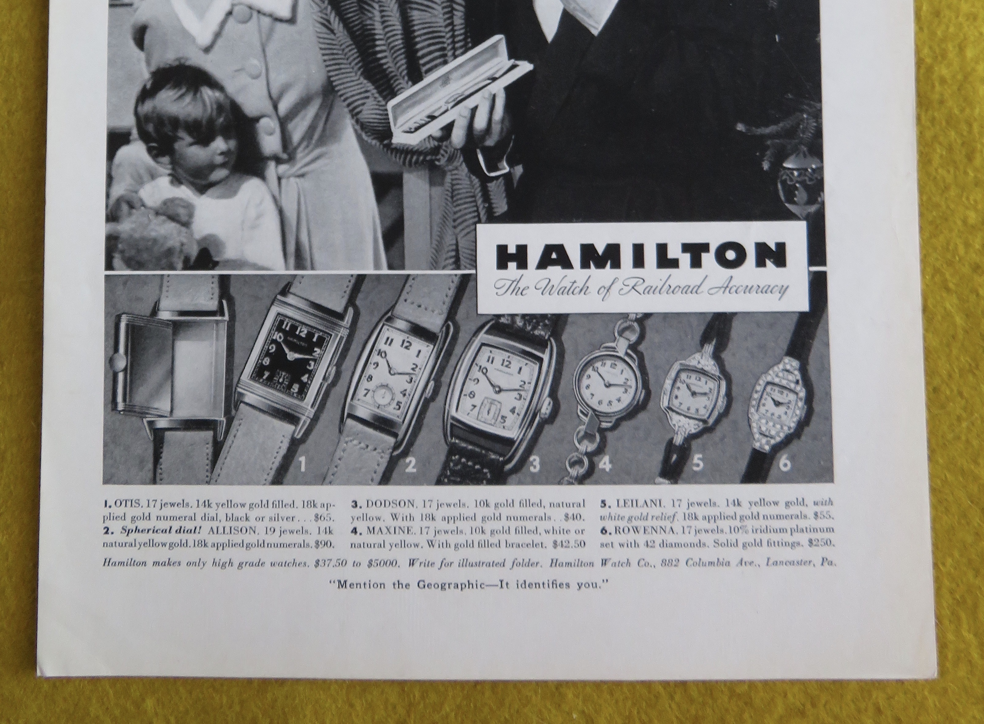 1938 Hamilton Watches with Man Opening Watch