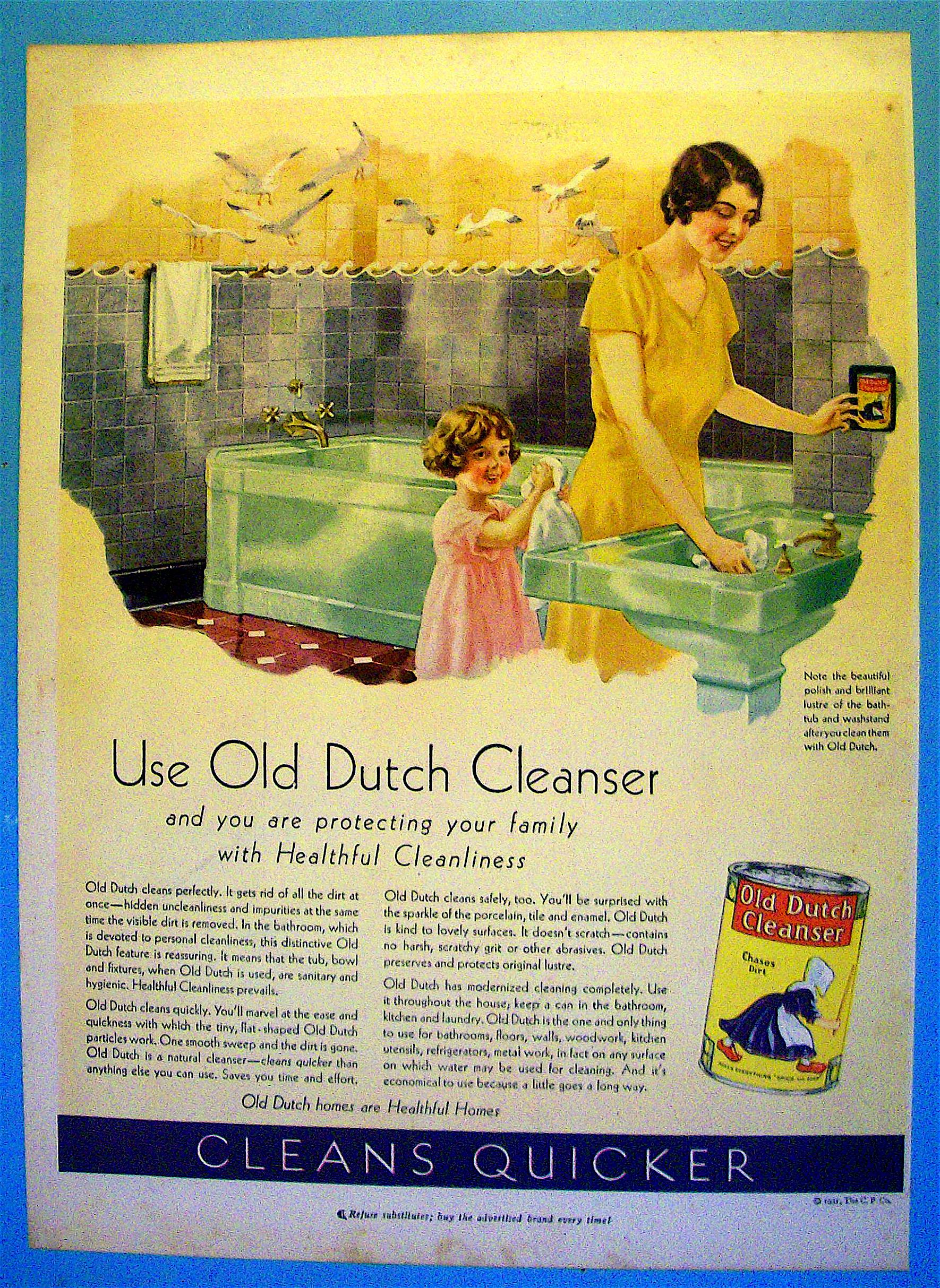 1931 Old Dutch Cleaner with Woman & Little Girl