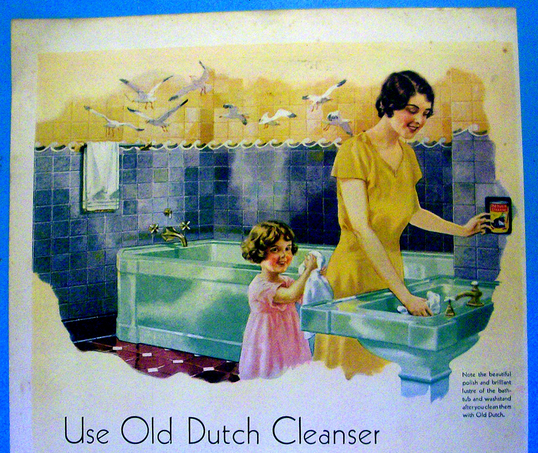 1931 Old Dutch Cleaner with Woman & Little Girl