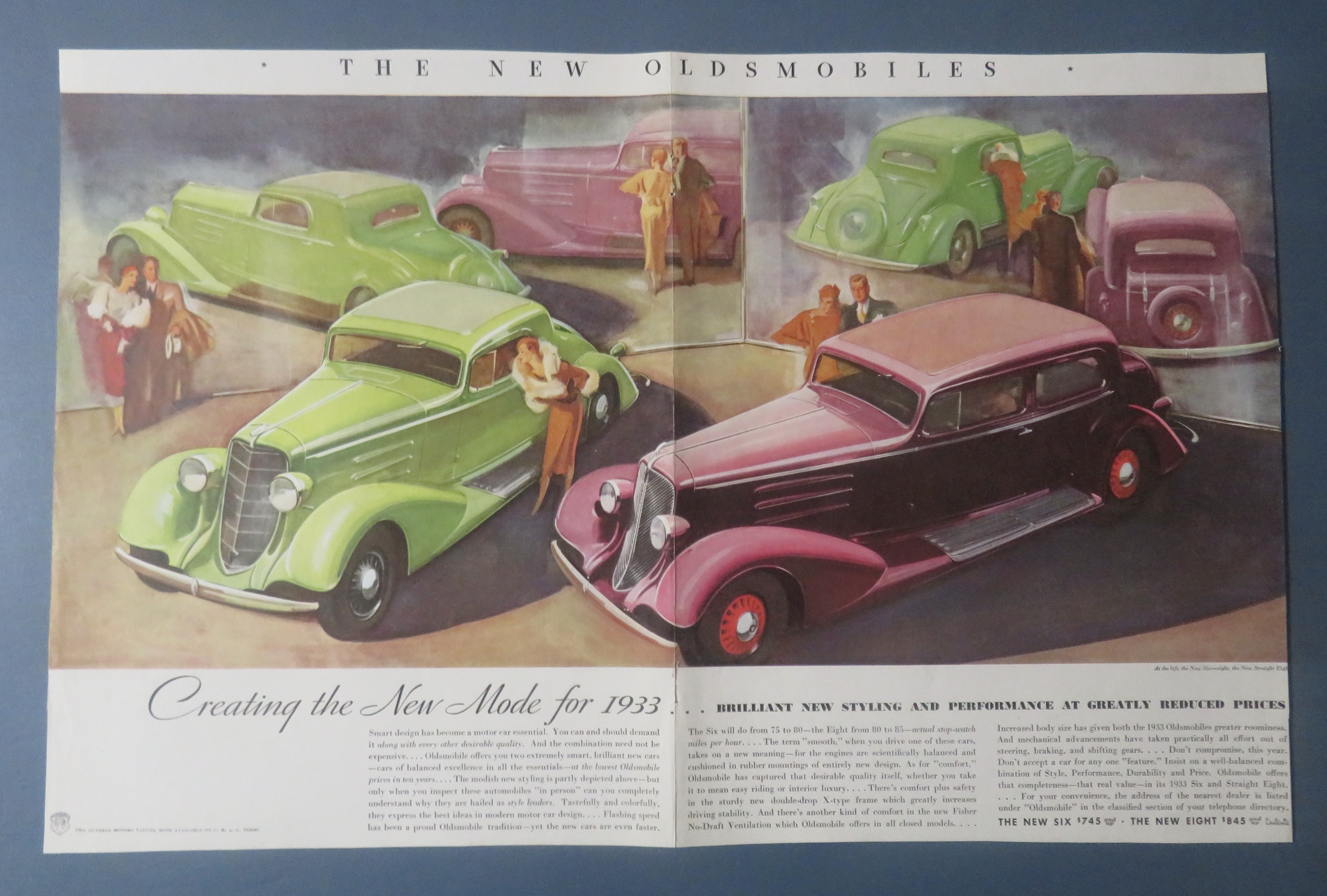 1933 Oldsmobile with New Six & New Straight Eight