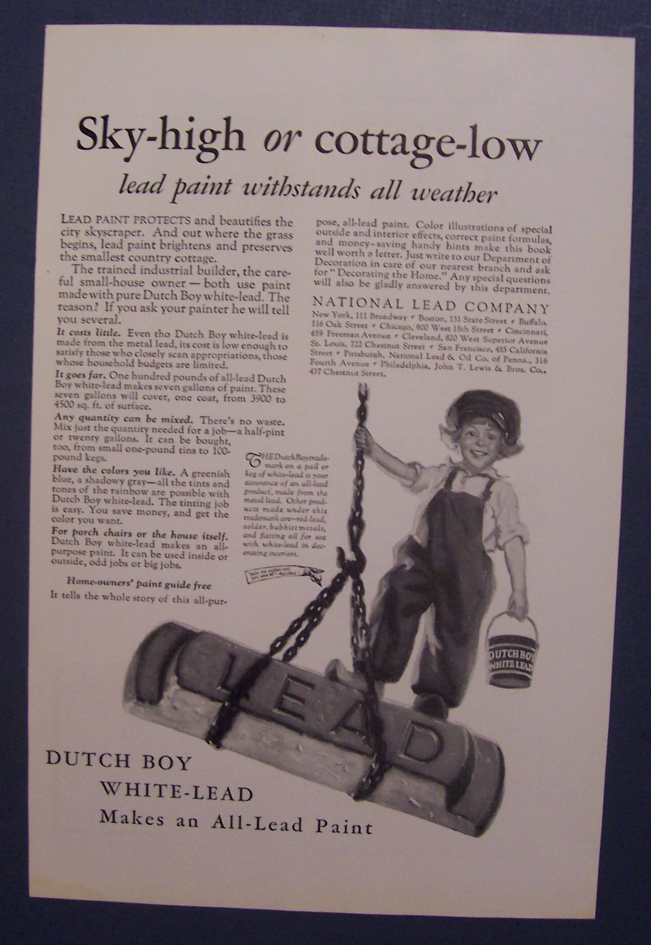1926  Dutch Boy  White - Lead  Paint