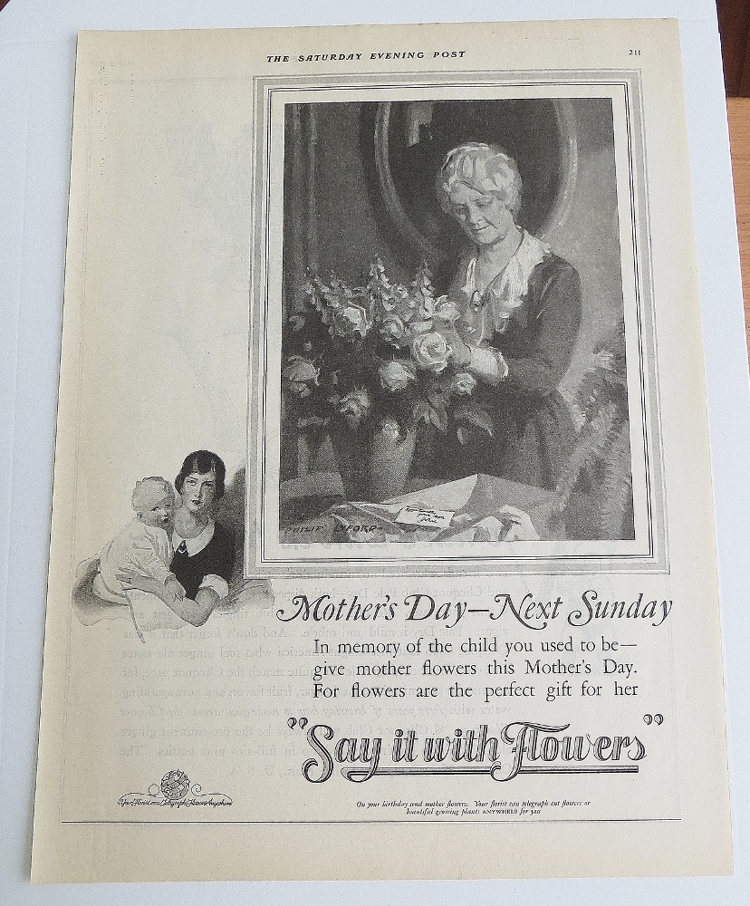 1925 Say It With Flowers With Woman Arranging Flowers