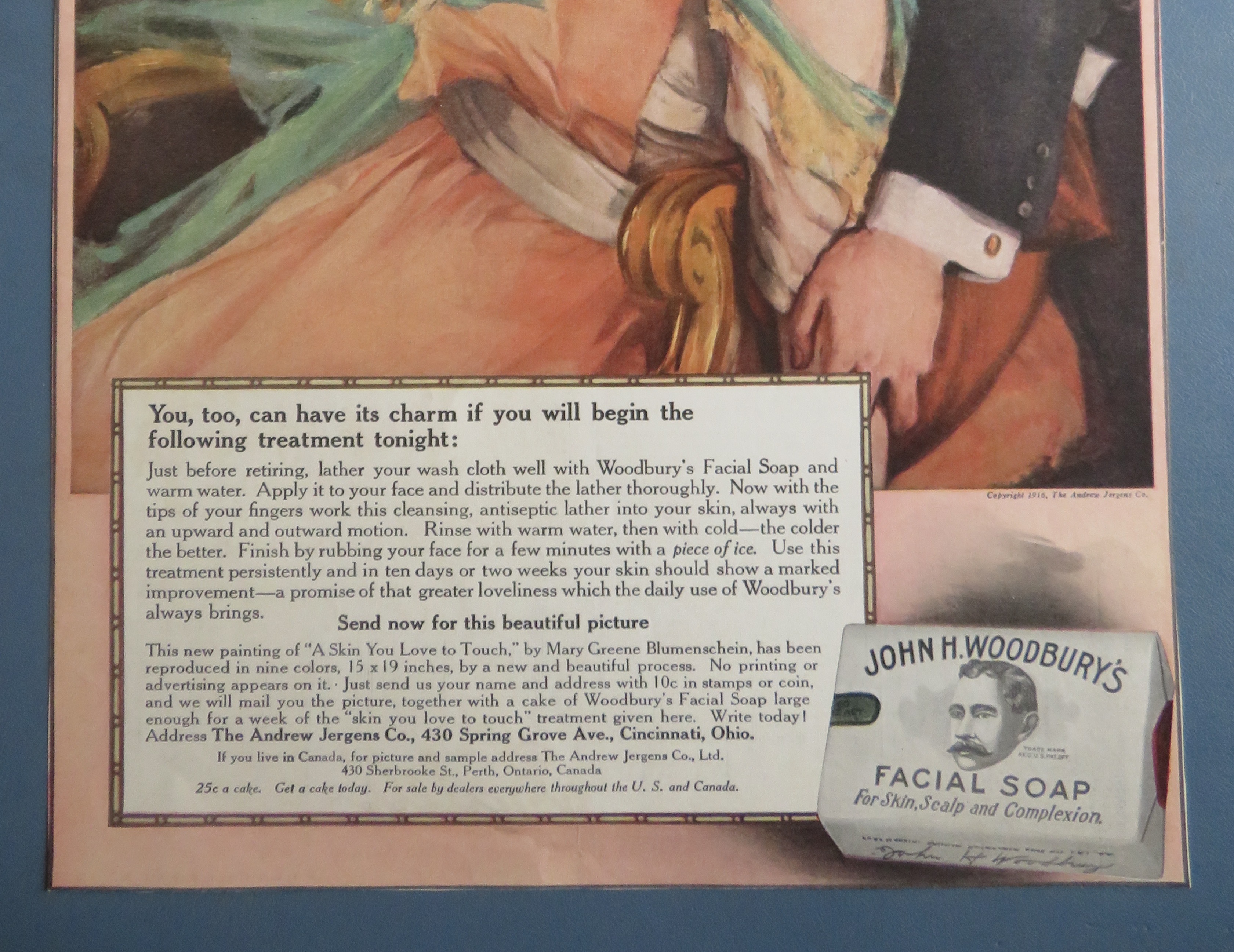 1916 John H Woodbury's Facial Soap with Man & Woman