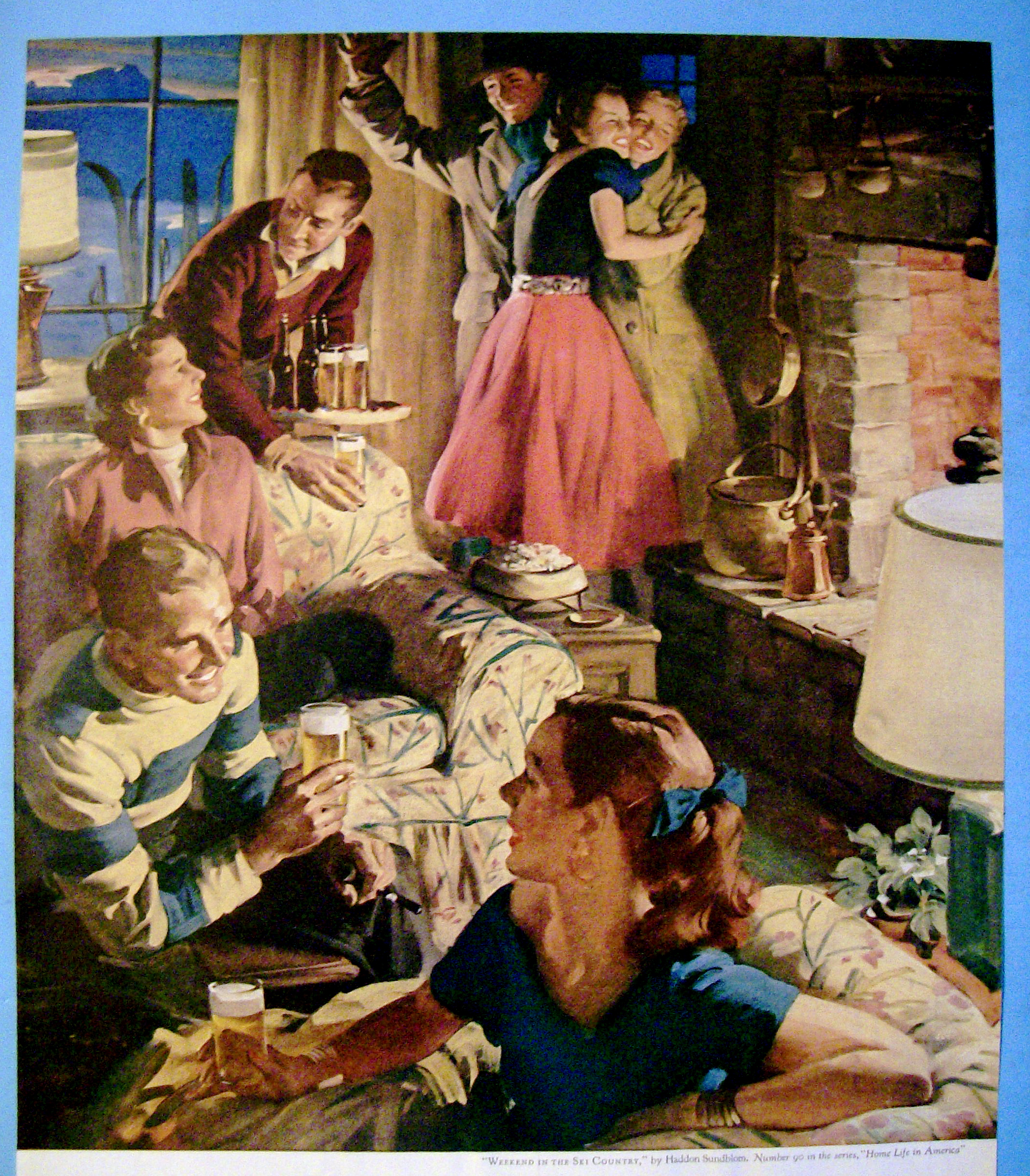 1954 Weekend In Ski Country By Haddon Sundblom