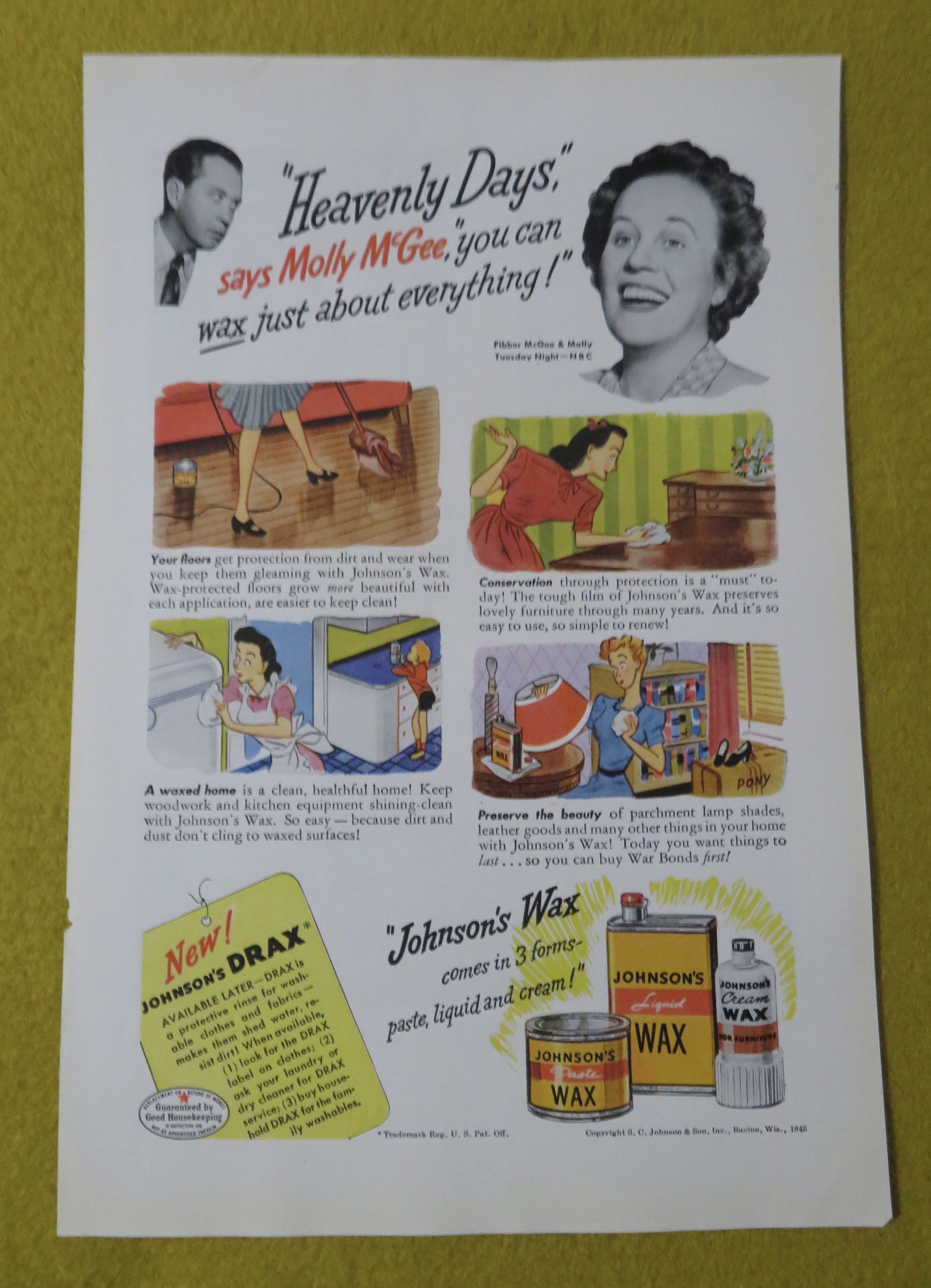 1945 Johnson's Wax with Fibber McGee & Molly