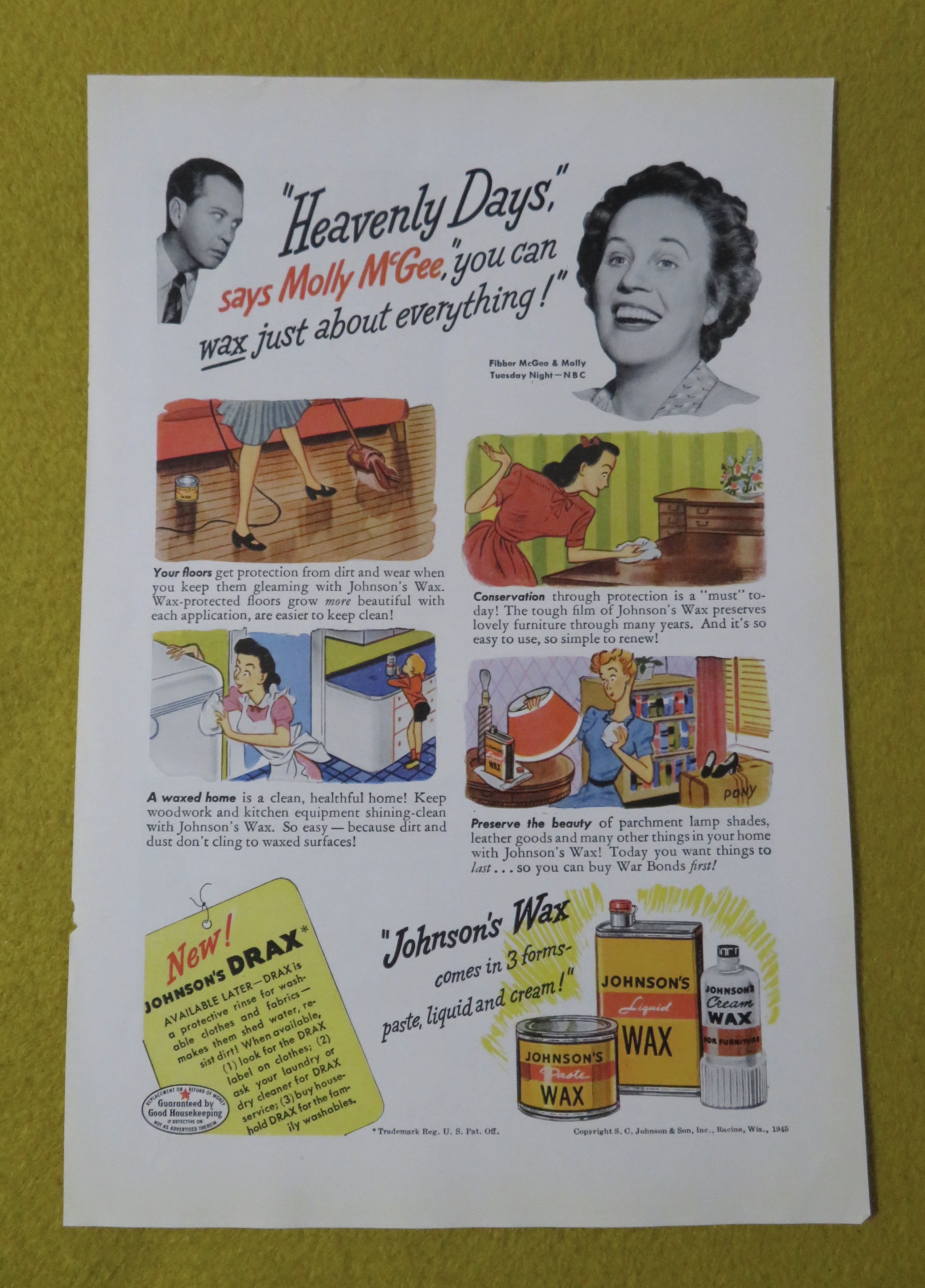 1945 Johnson's Wax with Fibber McGee & Molly