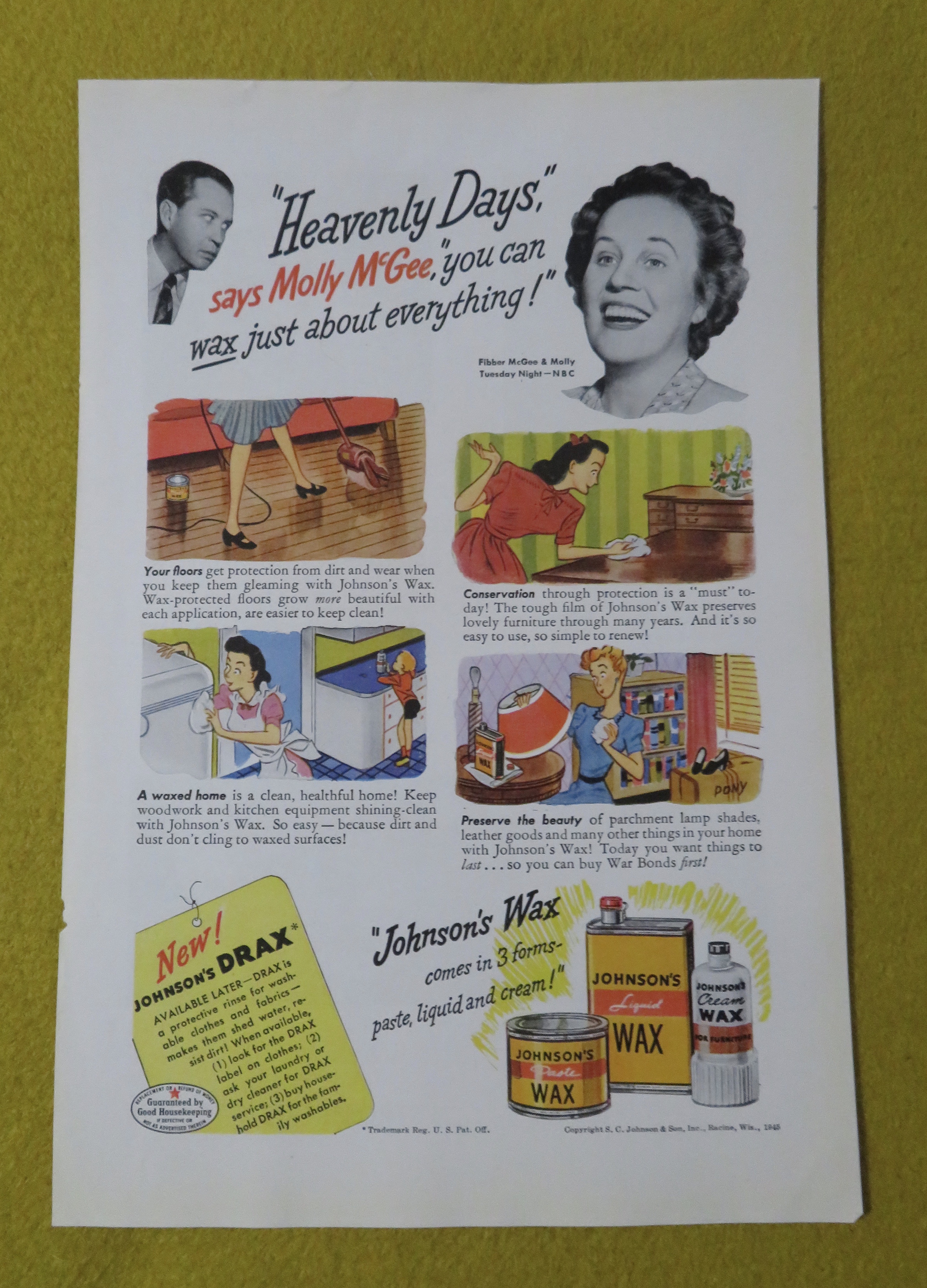 1945 Johnson's Wax with Fibber McGee & Molly