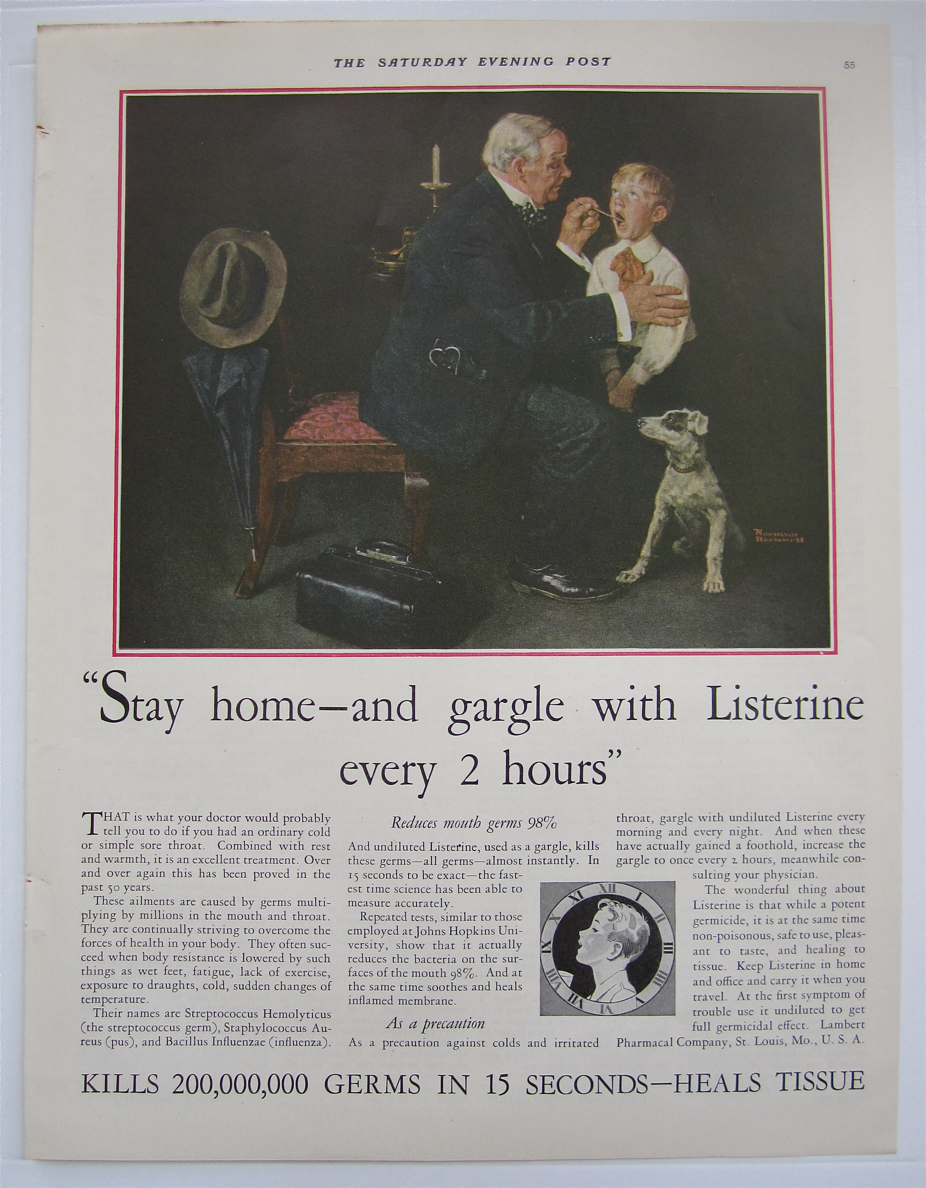 1931 Listerine w/Doctor & Little Boy By Norman Rockwell