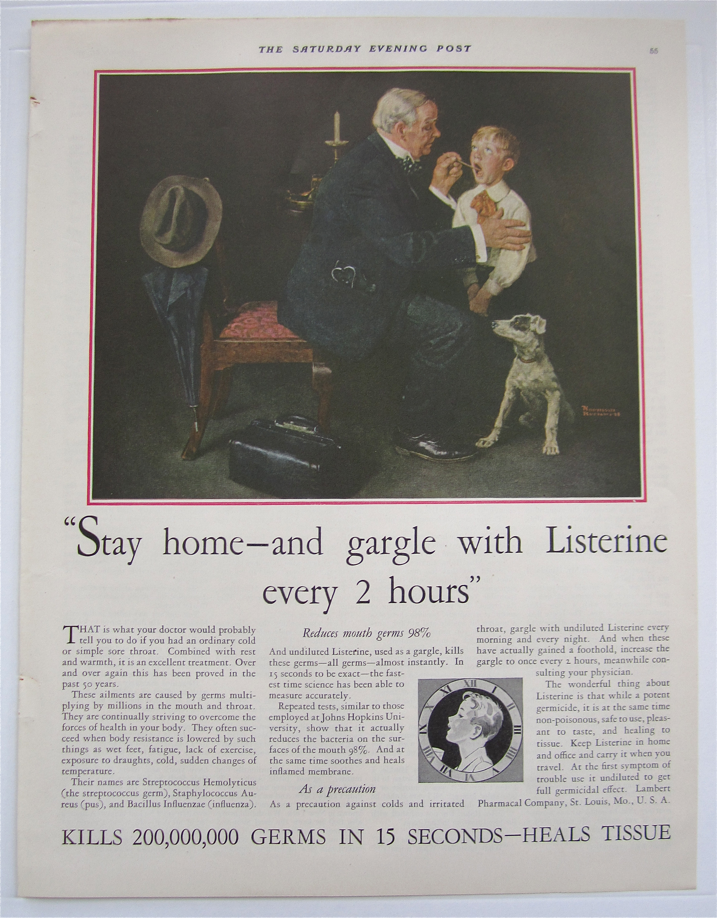 1931 Listerine w/Doctor & Little Boy By Norman Rockwell