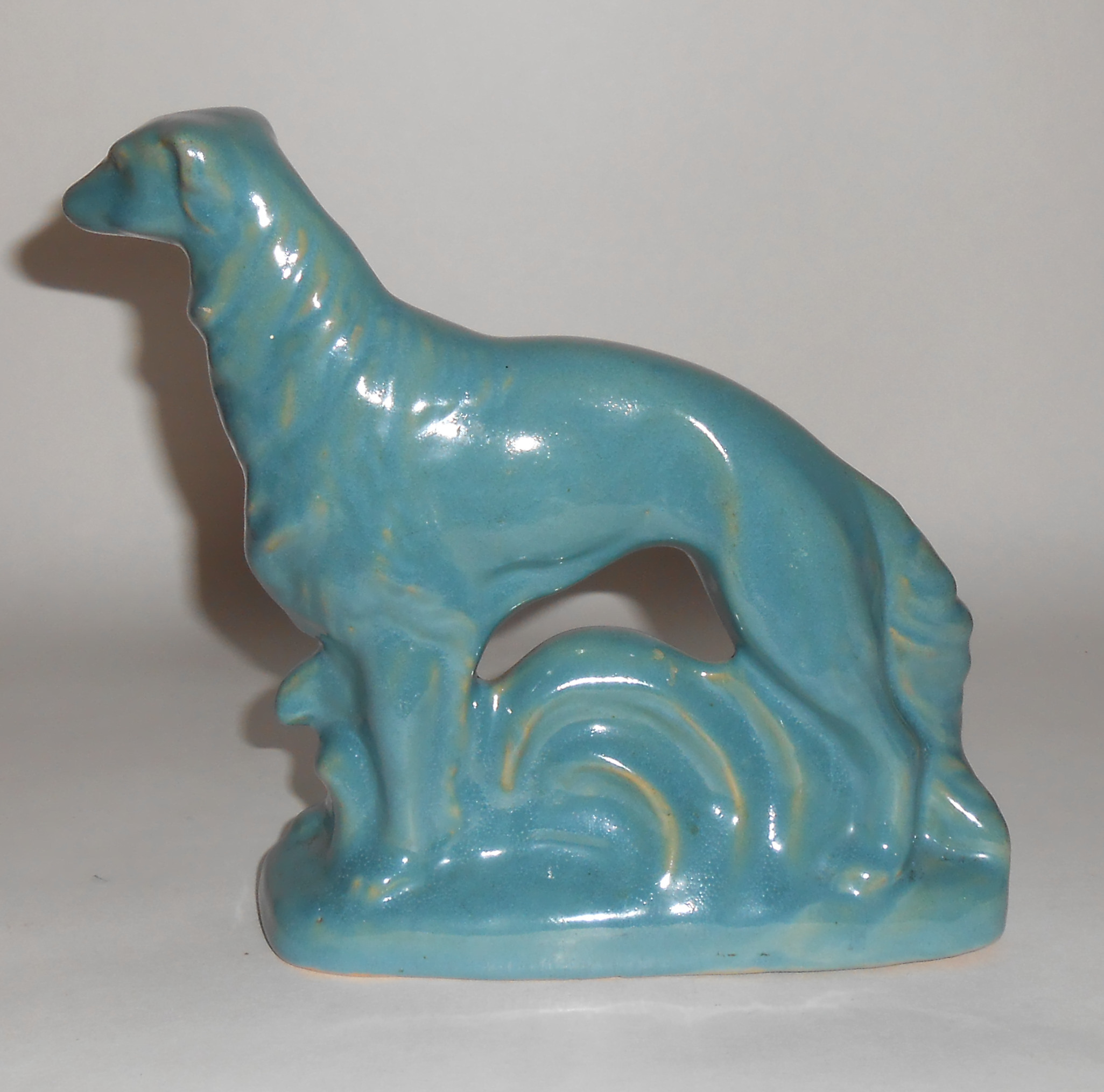 Rosemeade Pottery Wolfhound Green Bookend! MINT!