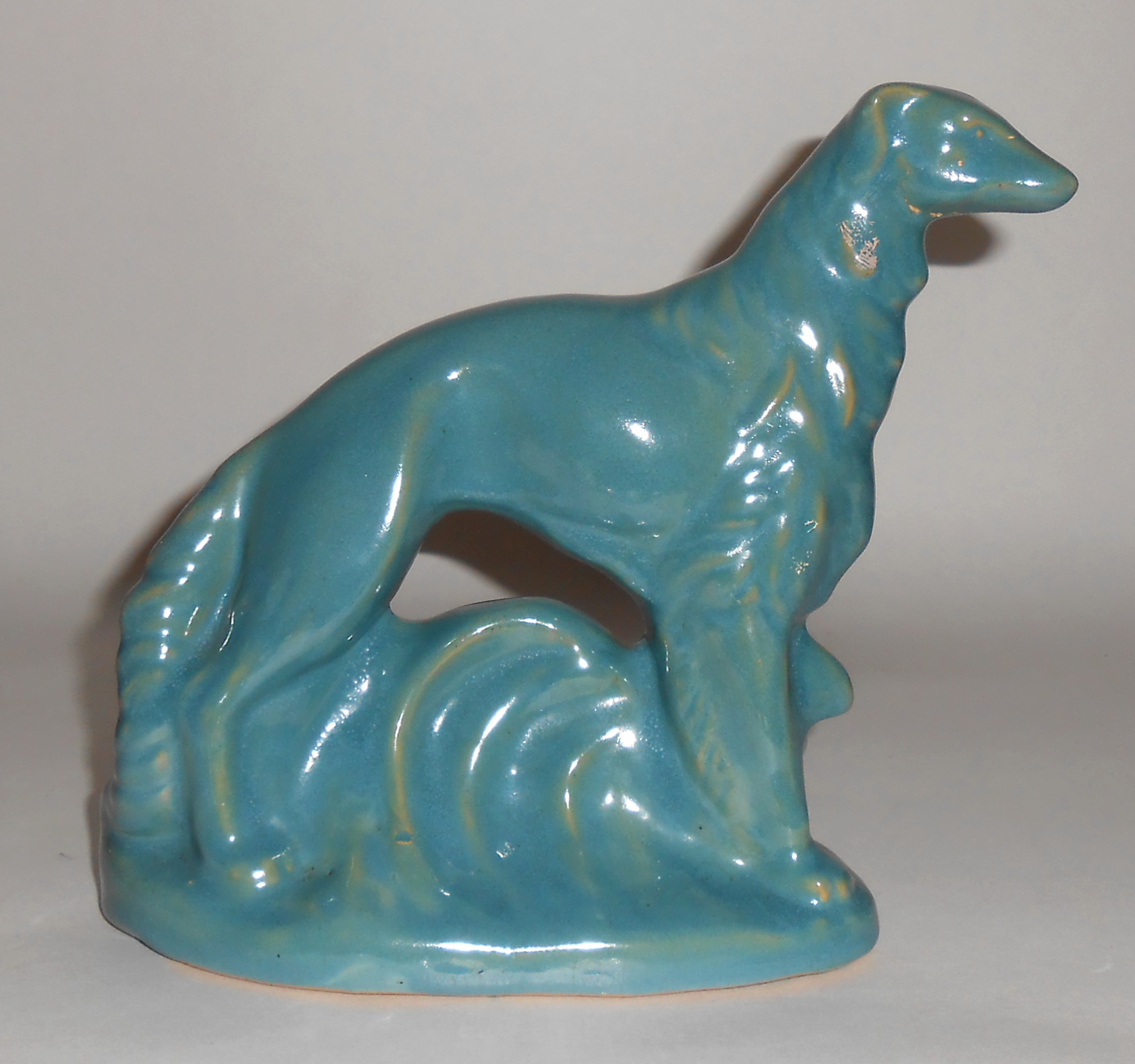 Rosemeade Pottery Wolfhound Green Bookend! MINT!