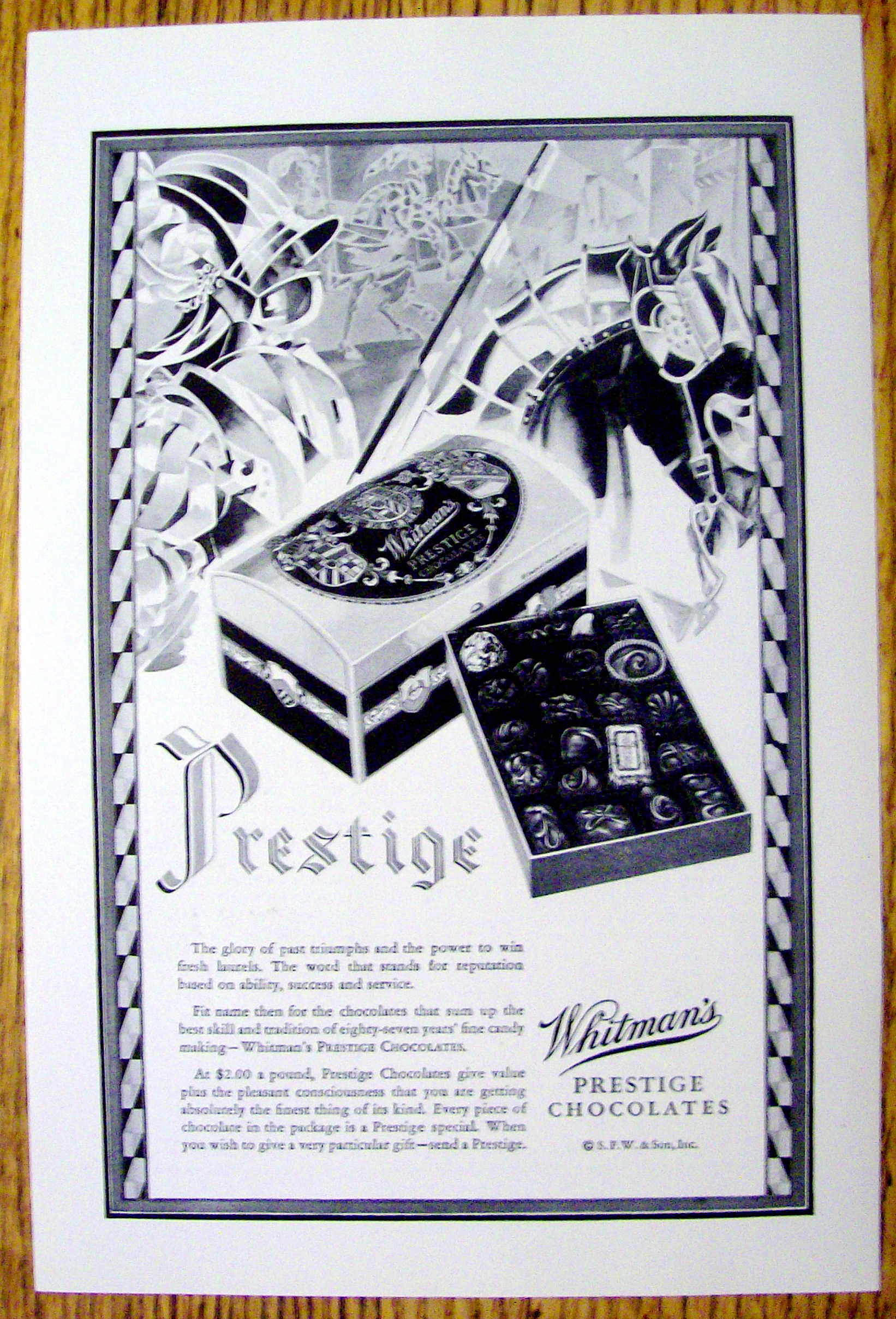 1929 Whitman's Prestige Chocolates