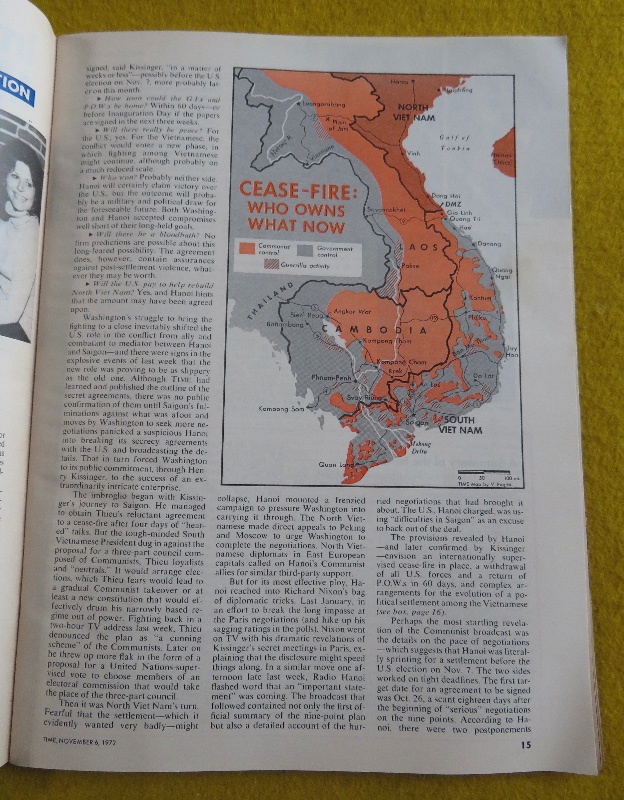 Time Magazine November 6, 1972 The Shape Of Peace