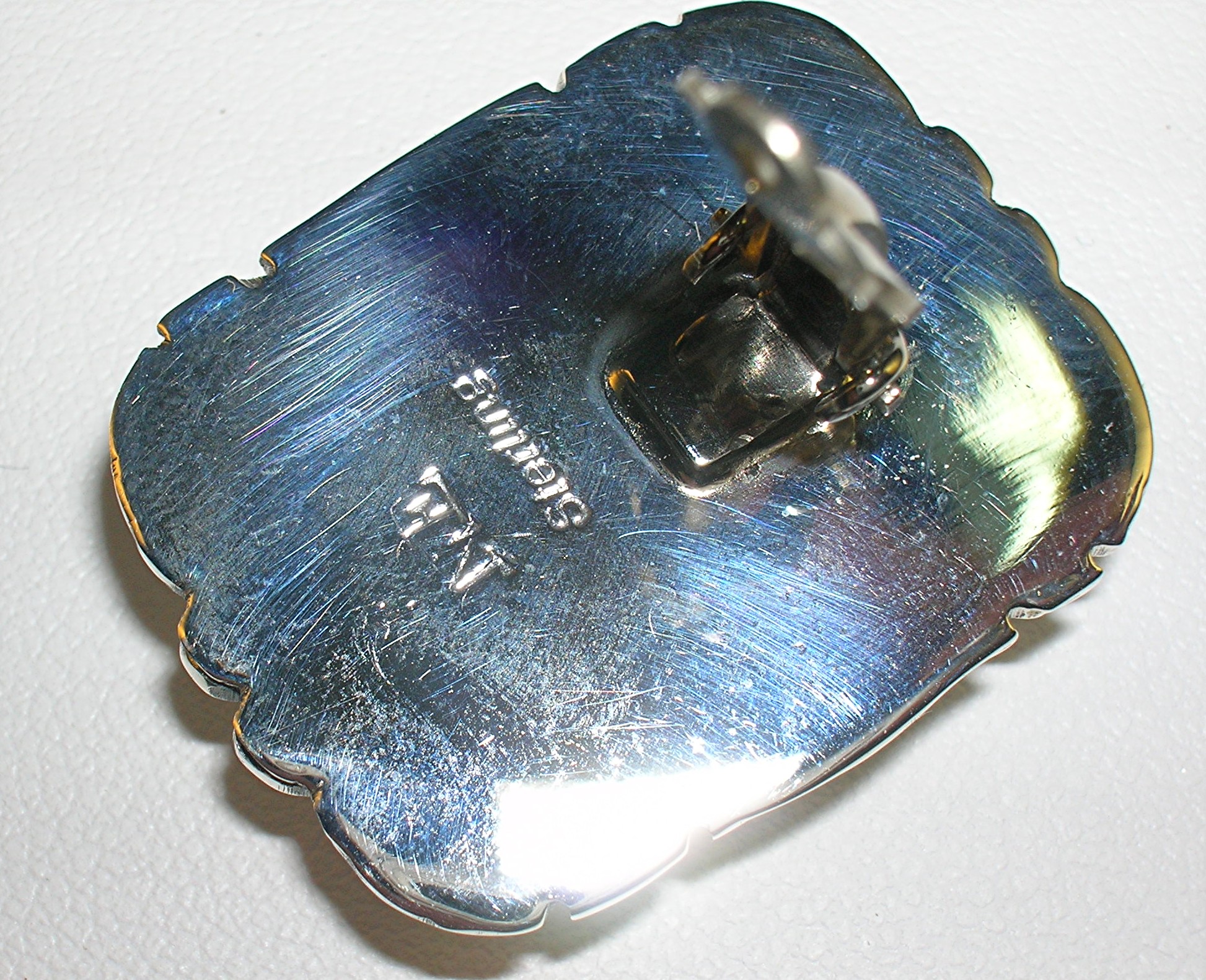 Nelson Eustace Sterling Silver White Buffalo Clip Earri