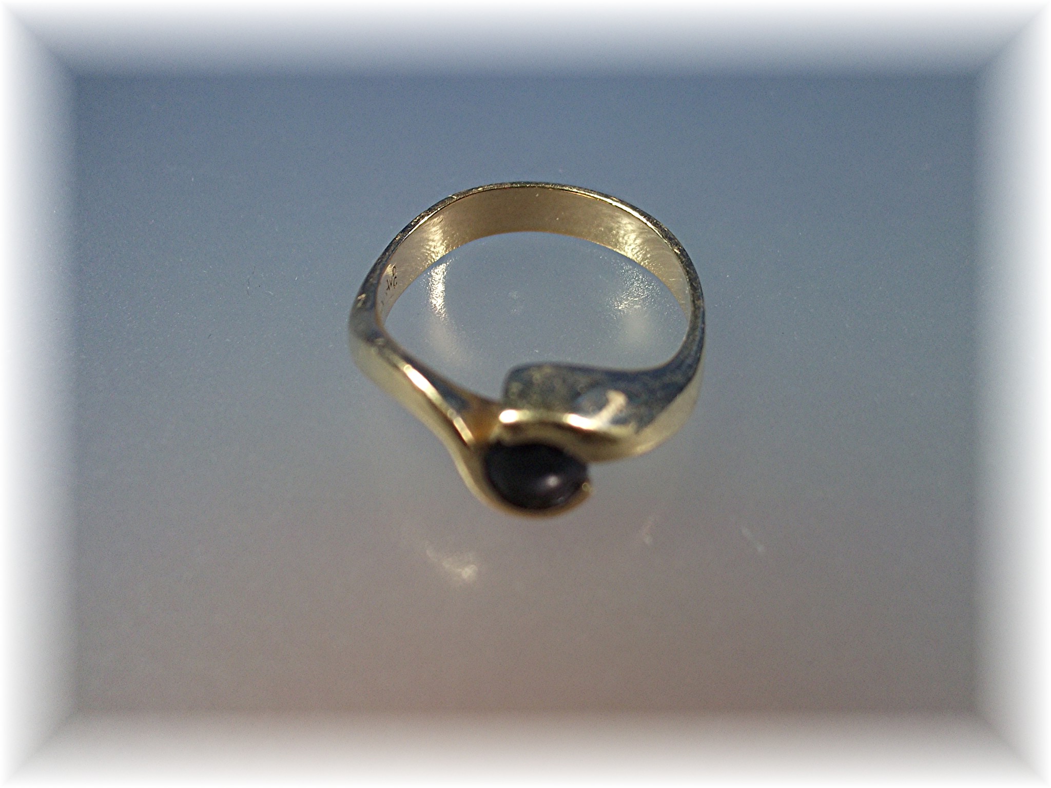 Ring 14K Gold Bezel Set 1/2ct  Sapphire