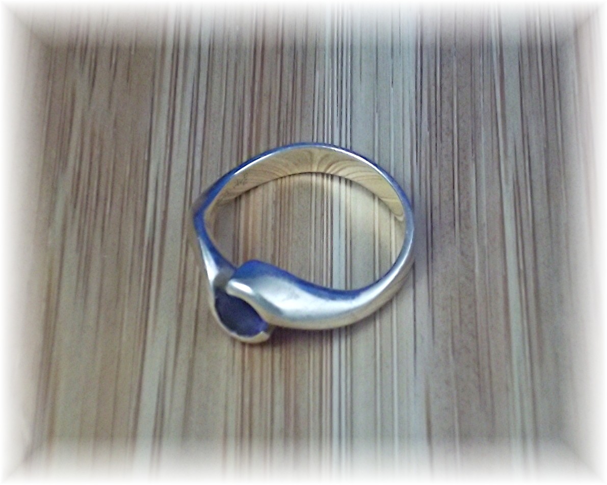 Ring 14K Gold Bezel Set 1/2ct  Sapphire