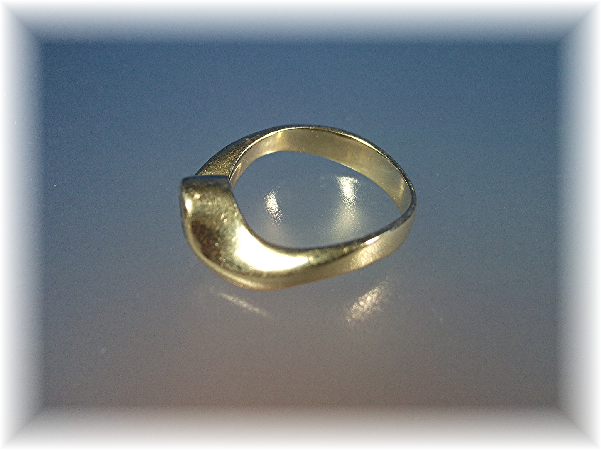 Ring 14K Gold Bezel Set 1/2ct  Sapphire