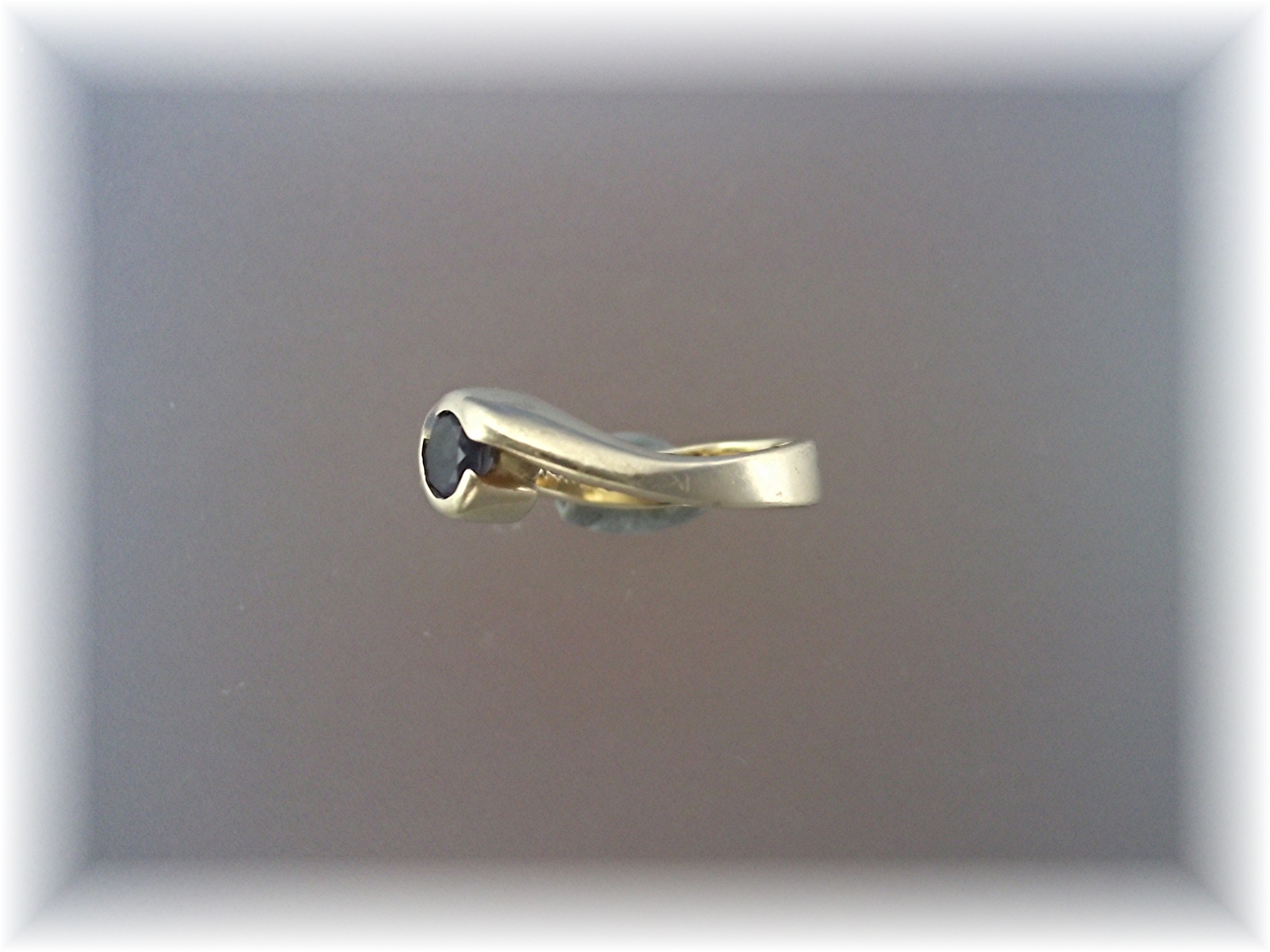 Ring 14K Gold Bezel Set 1/2ct  Sapphire