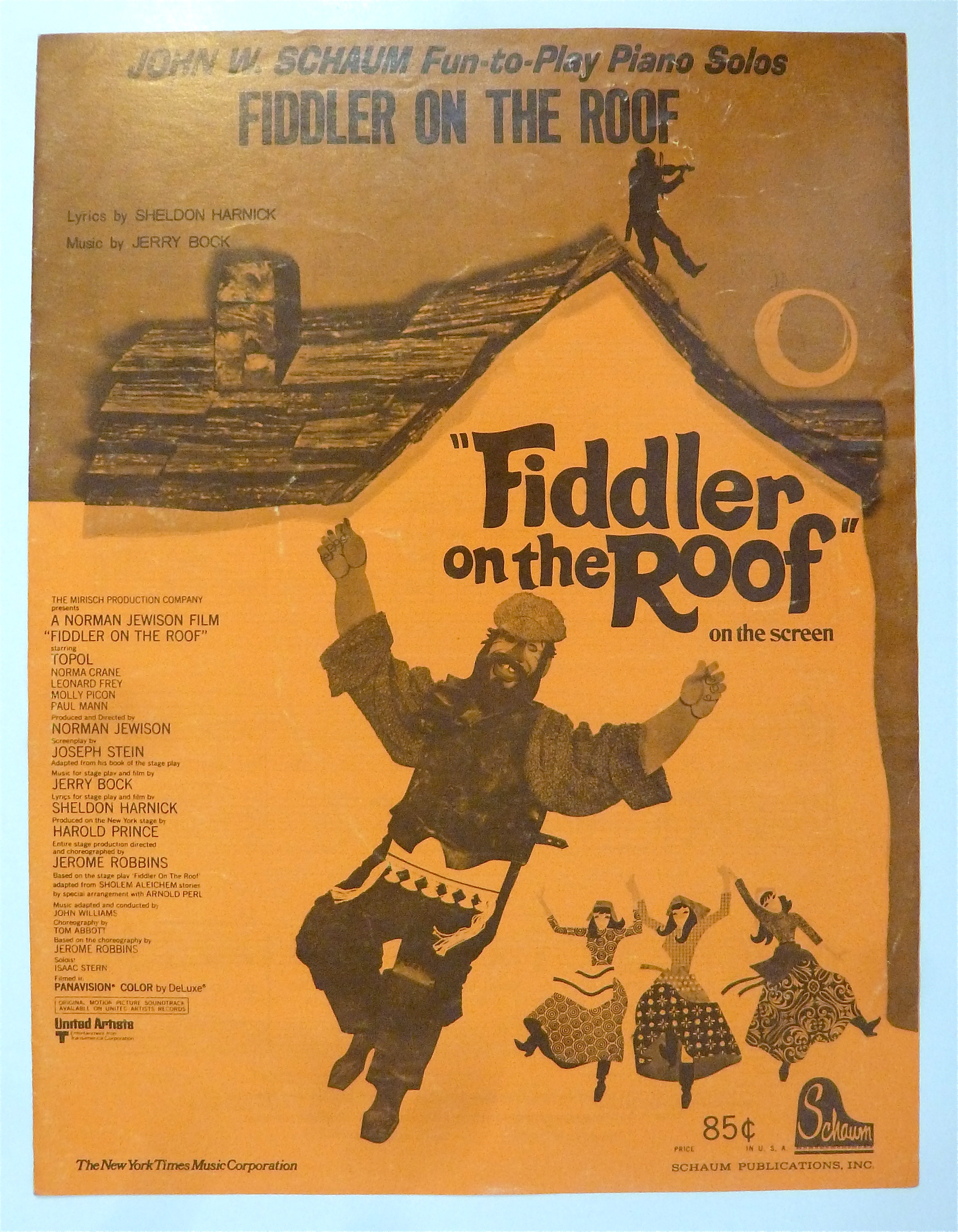 Sheet Music For 1971 Fiddler On The Roof