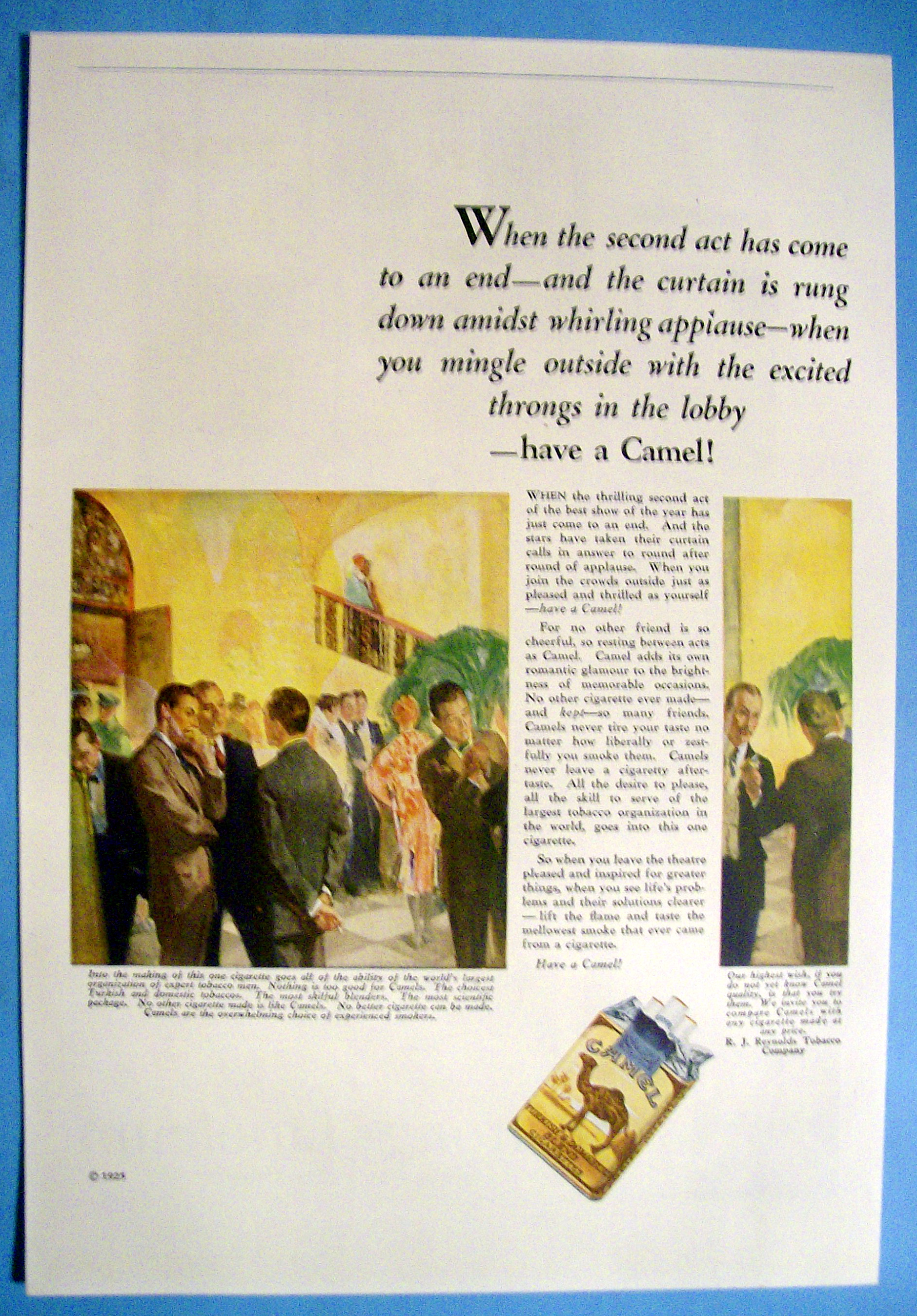 1926 Camel Cigarettes with a Scene of People Smoking