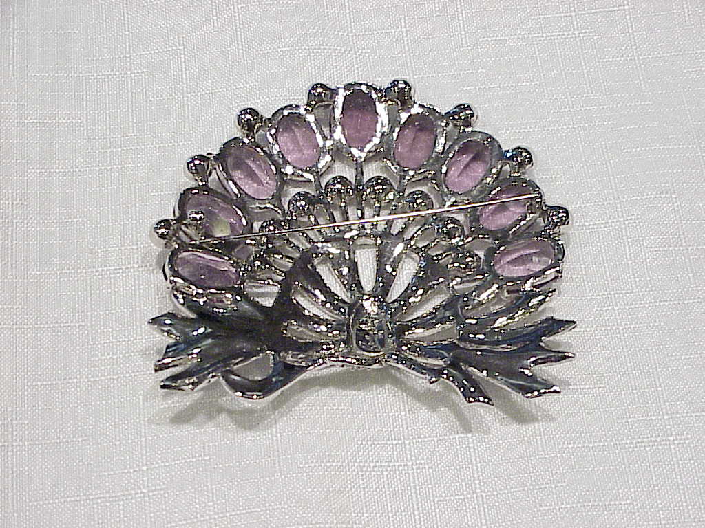 Eisenberg Ice Large Amethyst Rhinestone Recast Brooch