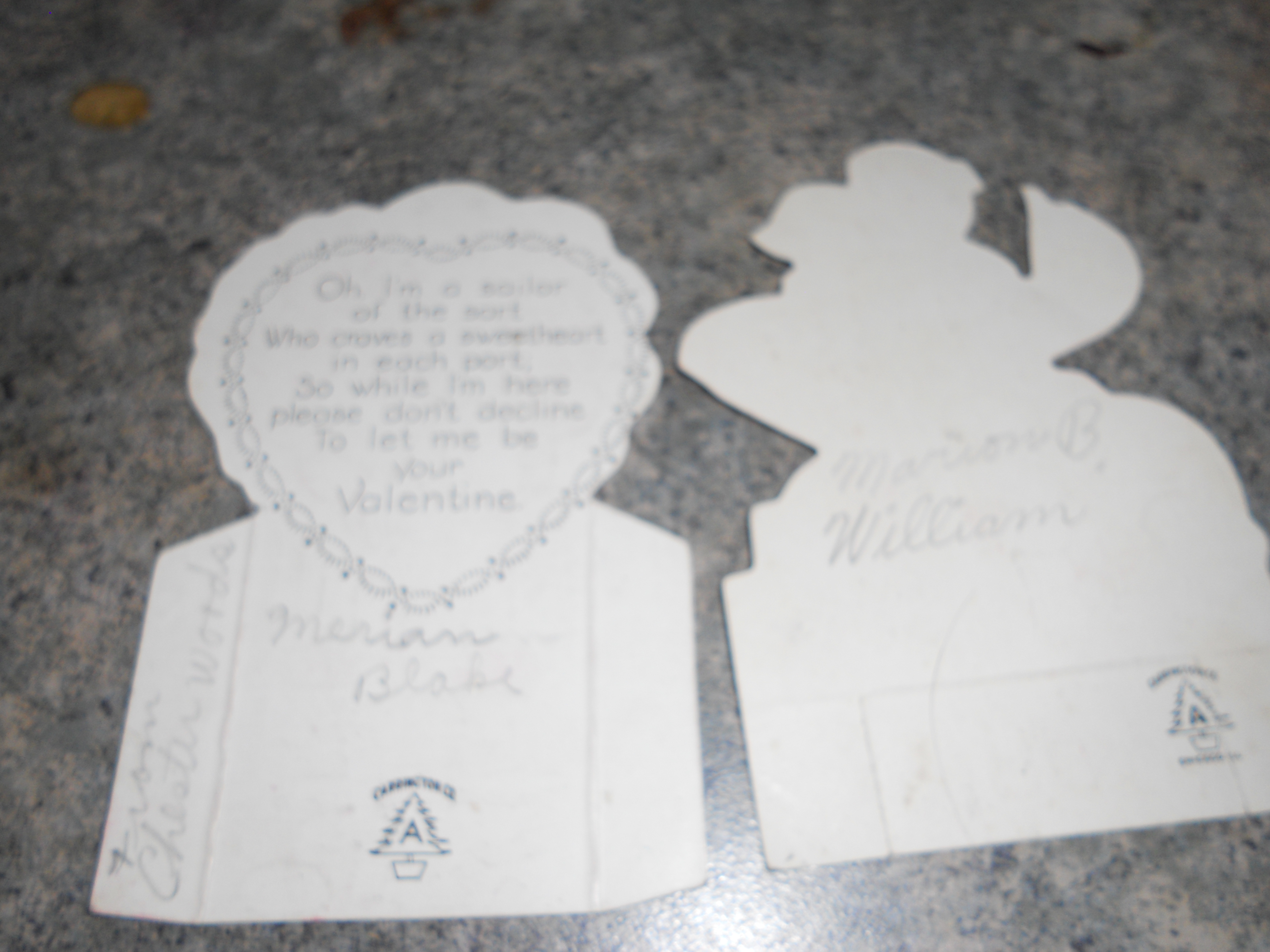 Carrington Valentine Cards Pair, Stand Ups