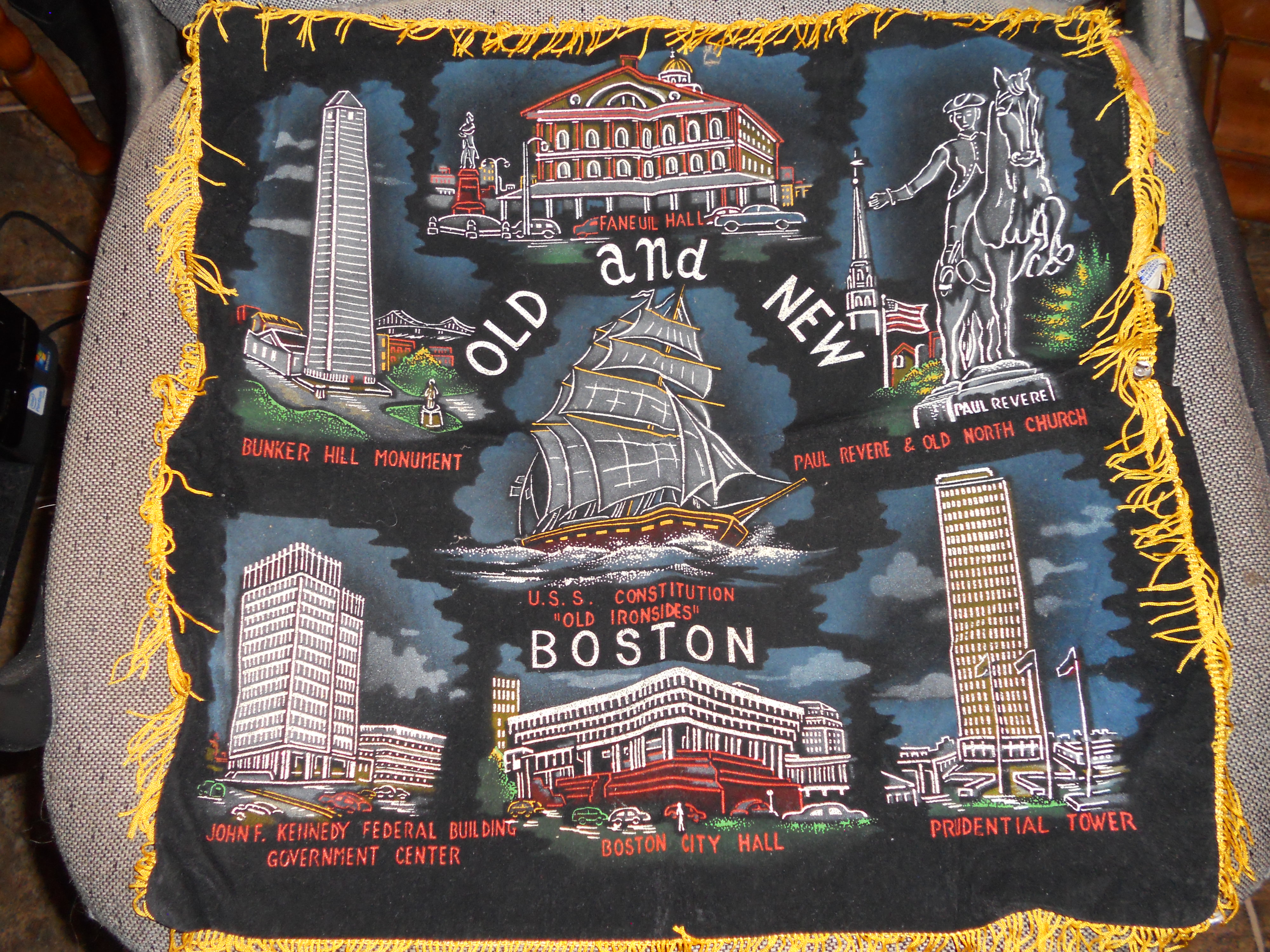Old and New Boston Pillow Cover
