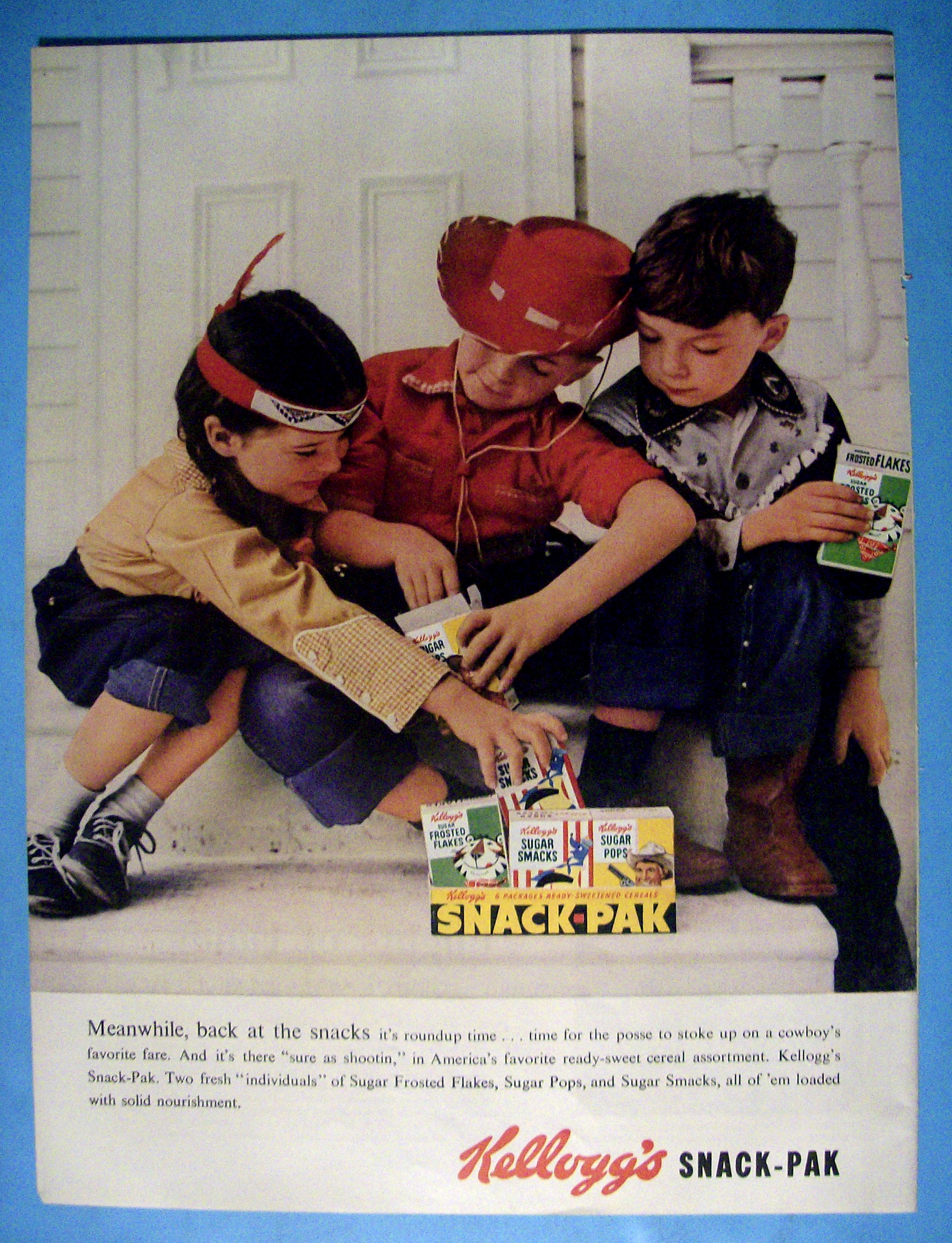 1957 Kellogg's Snack Pak with Children Picking A Box