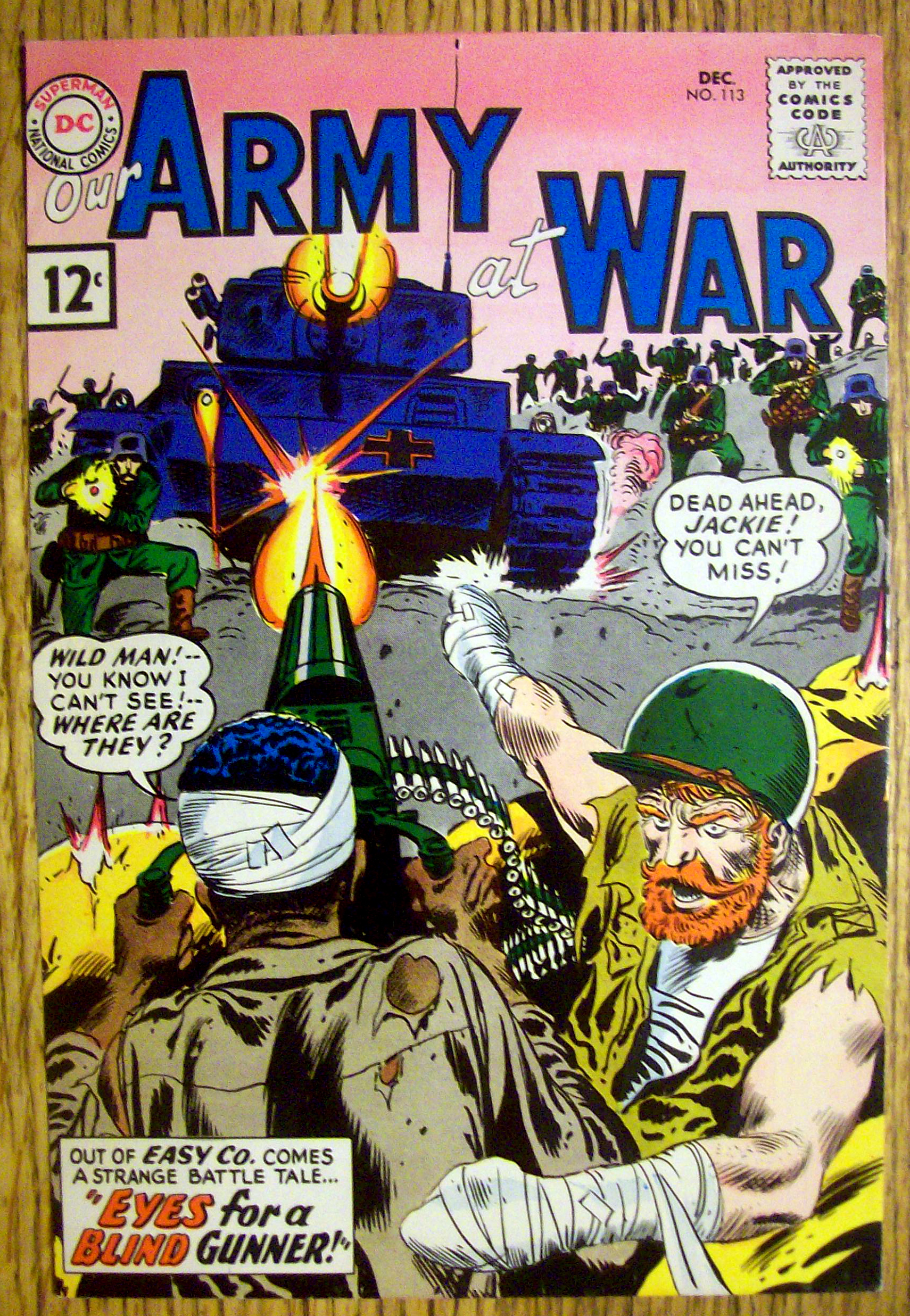 Our Army At War Comic Cover-December 1961-Blind Gunner