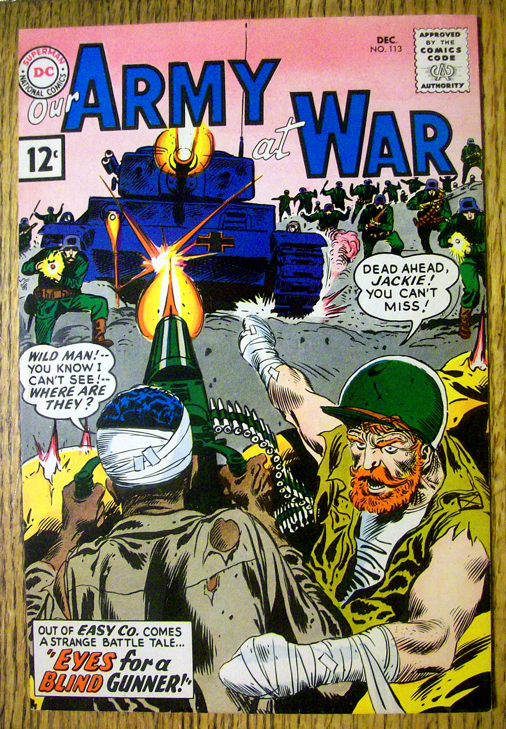 Our Army At War Comic Cover-December 1961-Blind Gunner