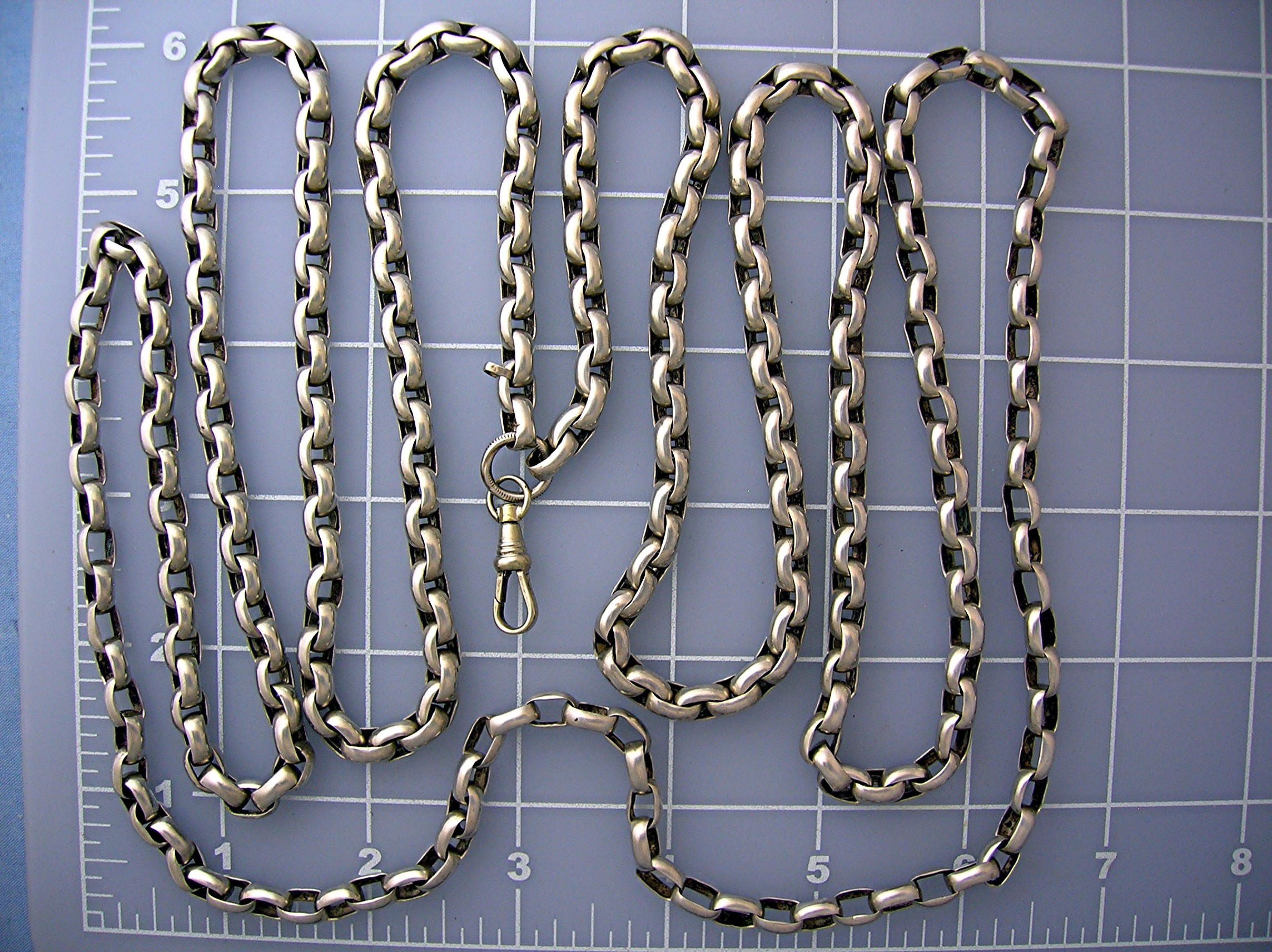 Antique Silver 66 Inch Antique Chain Watch Fob End