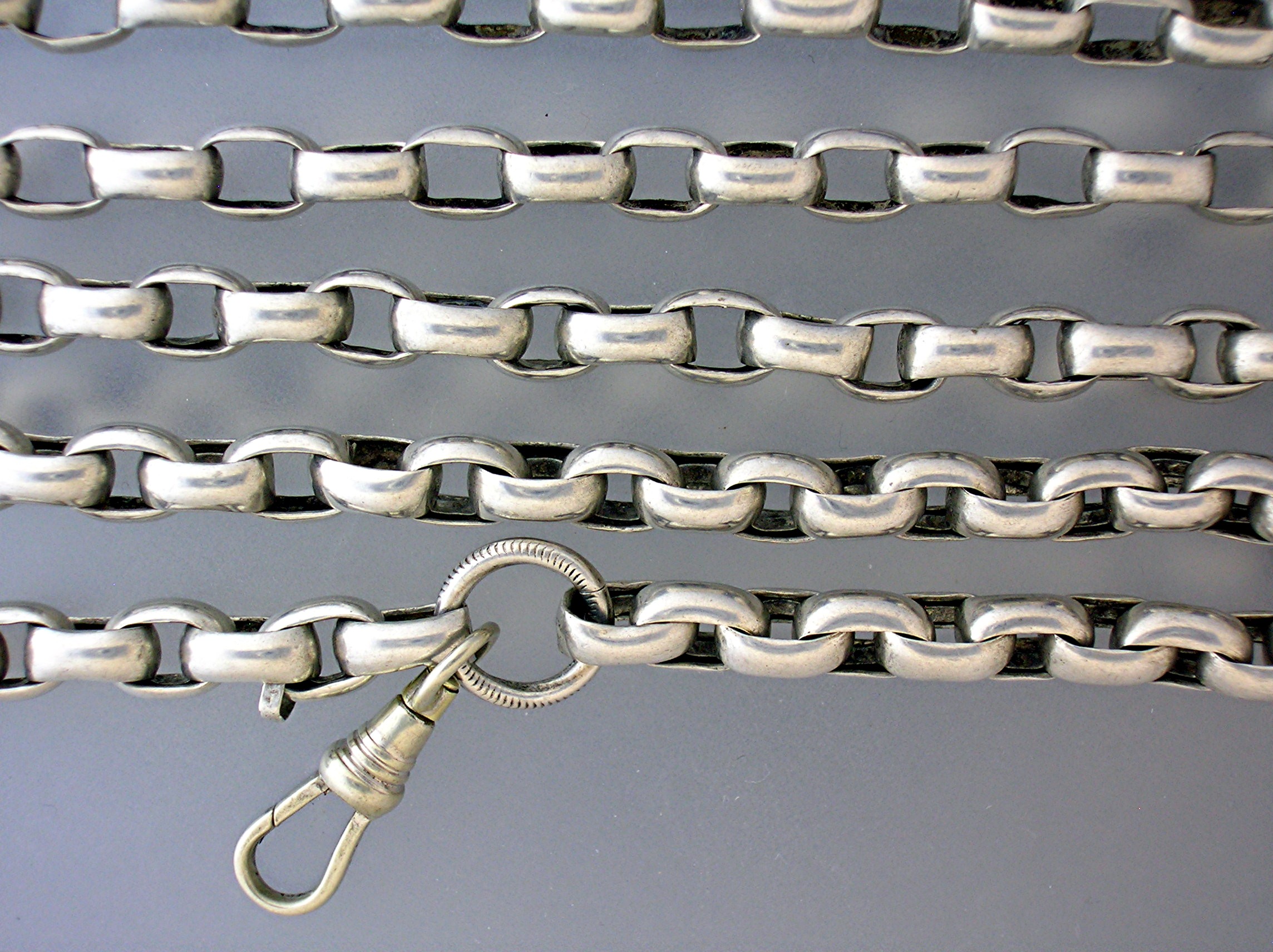 Antique Silver 66 Inch Antique Chain Watch Fob End